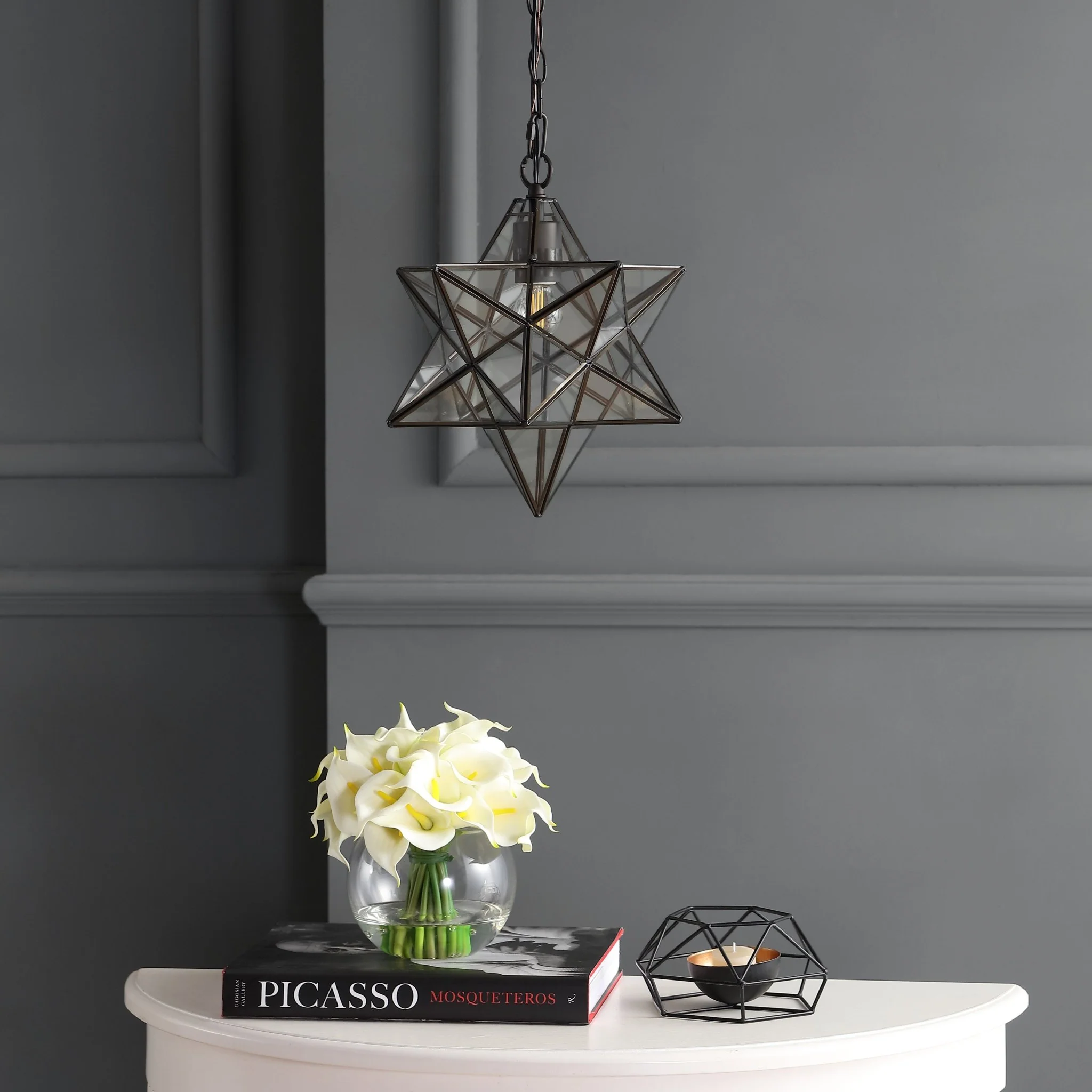 Stella Moravian Star Metal/Clear Glass LED Pendant - Image 3