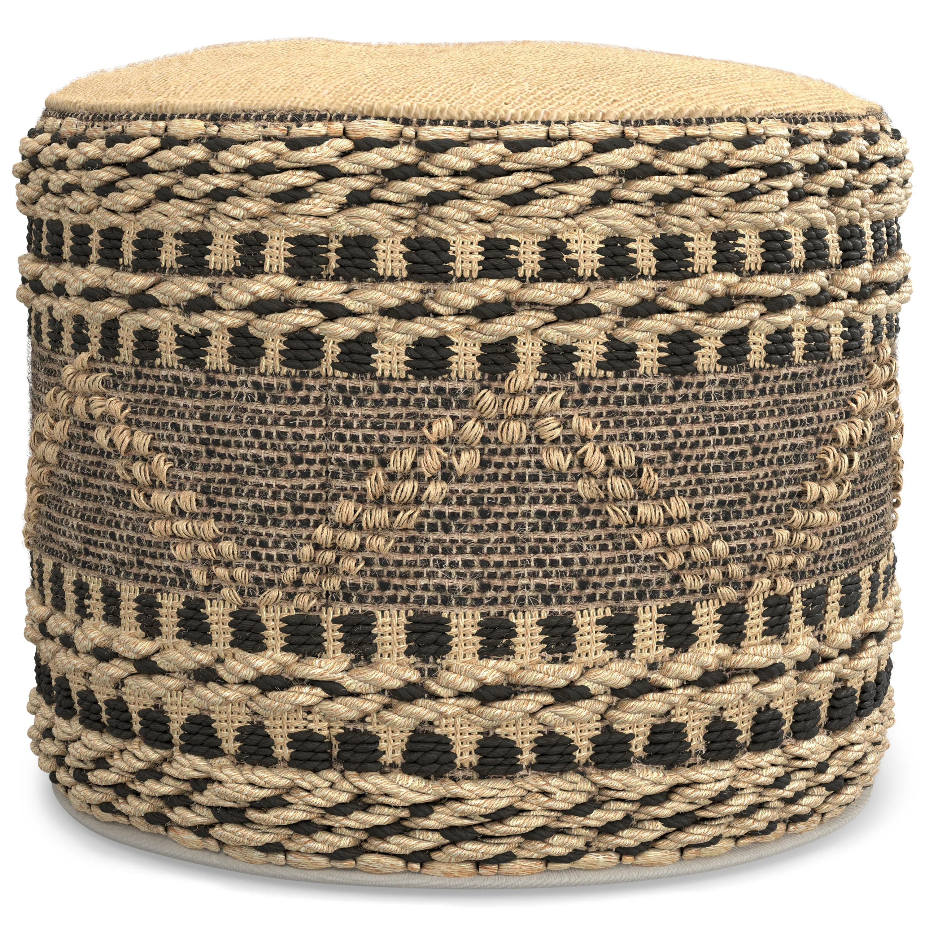Stella Round Woven Pouf - Image 6