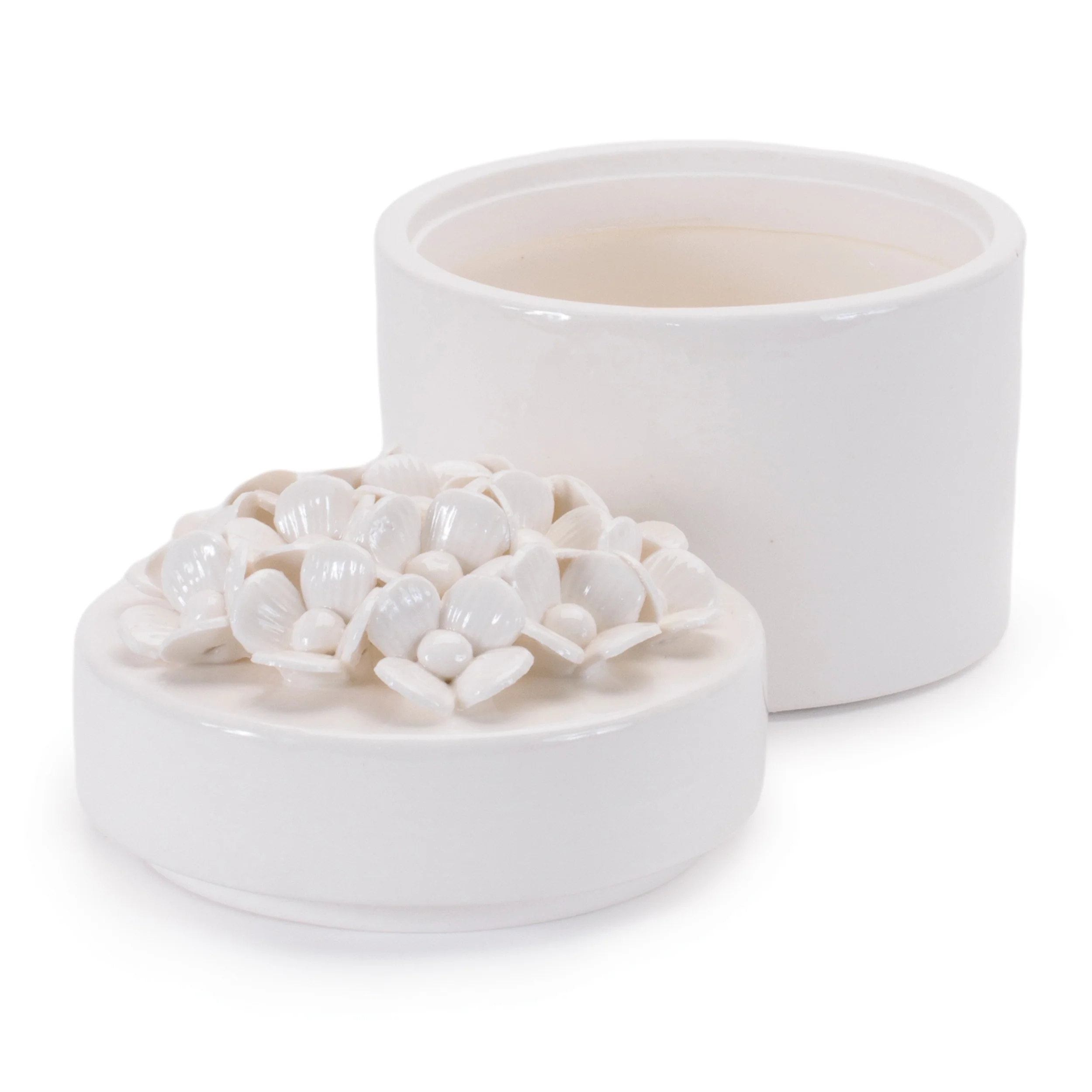 Stoneware Box with Floral Lid Accent, Set of 3 - Image 6