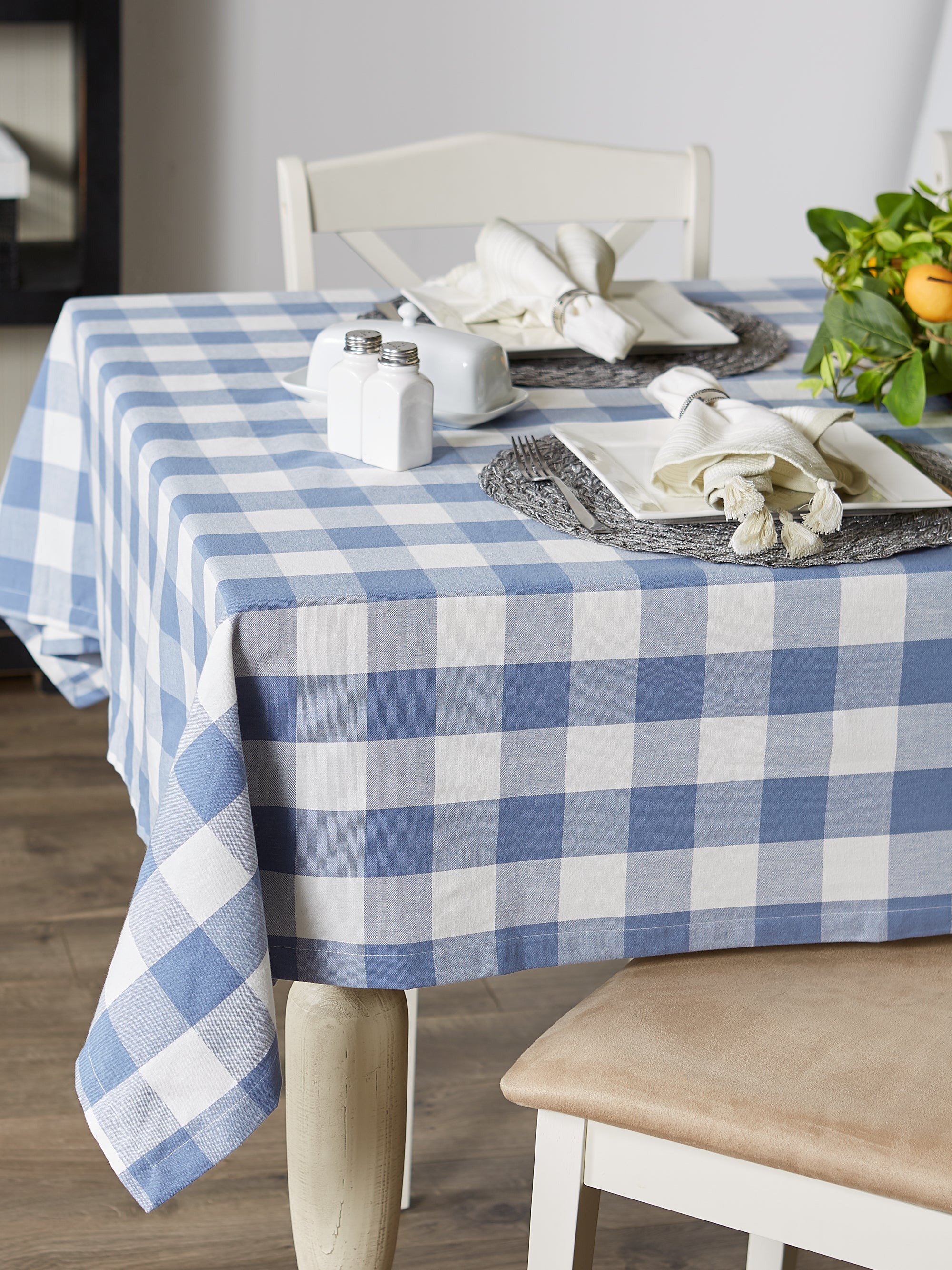 Stonewash Blue Buffalo Check Tablecloth - Image 11