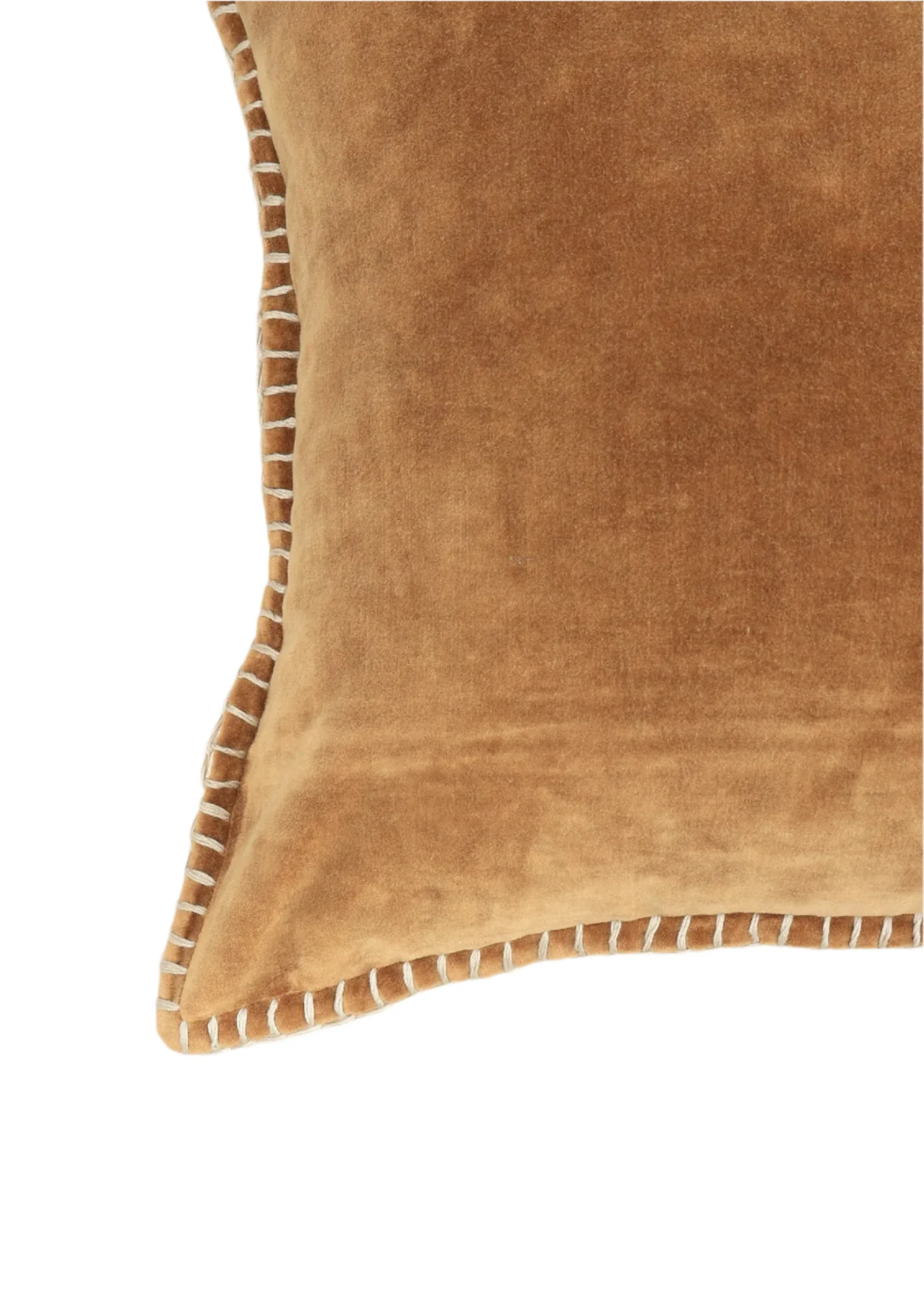 Stonewashed Cotton Velvet Throw Pillow with Decorative Handstiched Edges - Image 33
