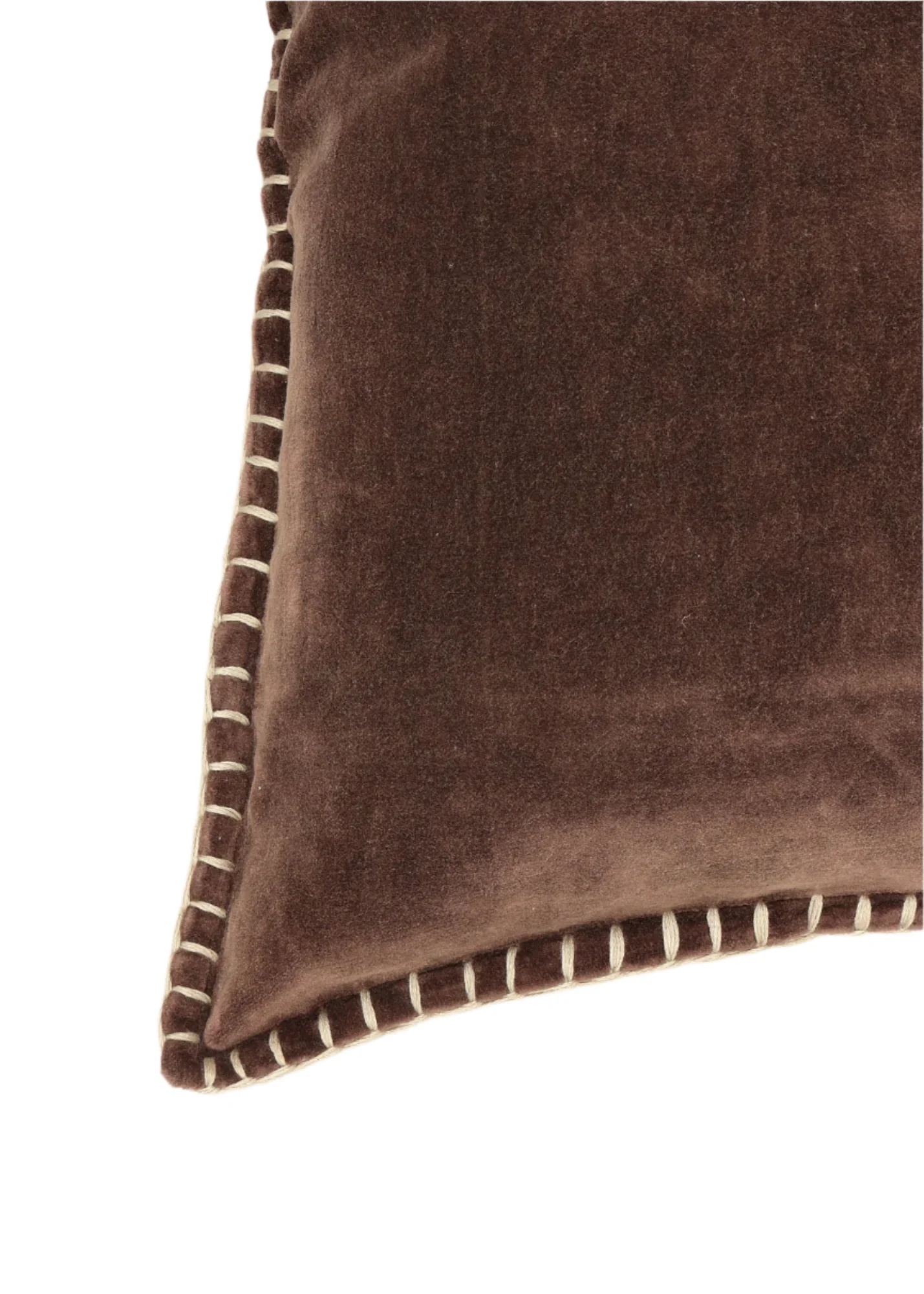 Stonewashed Cotton Velvet Throw Pillow with Decorative Handstiched Edges - Image 38