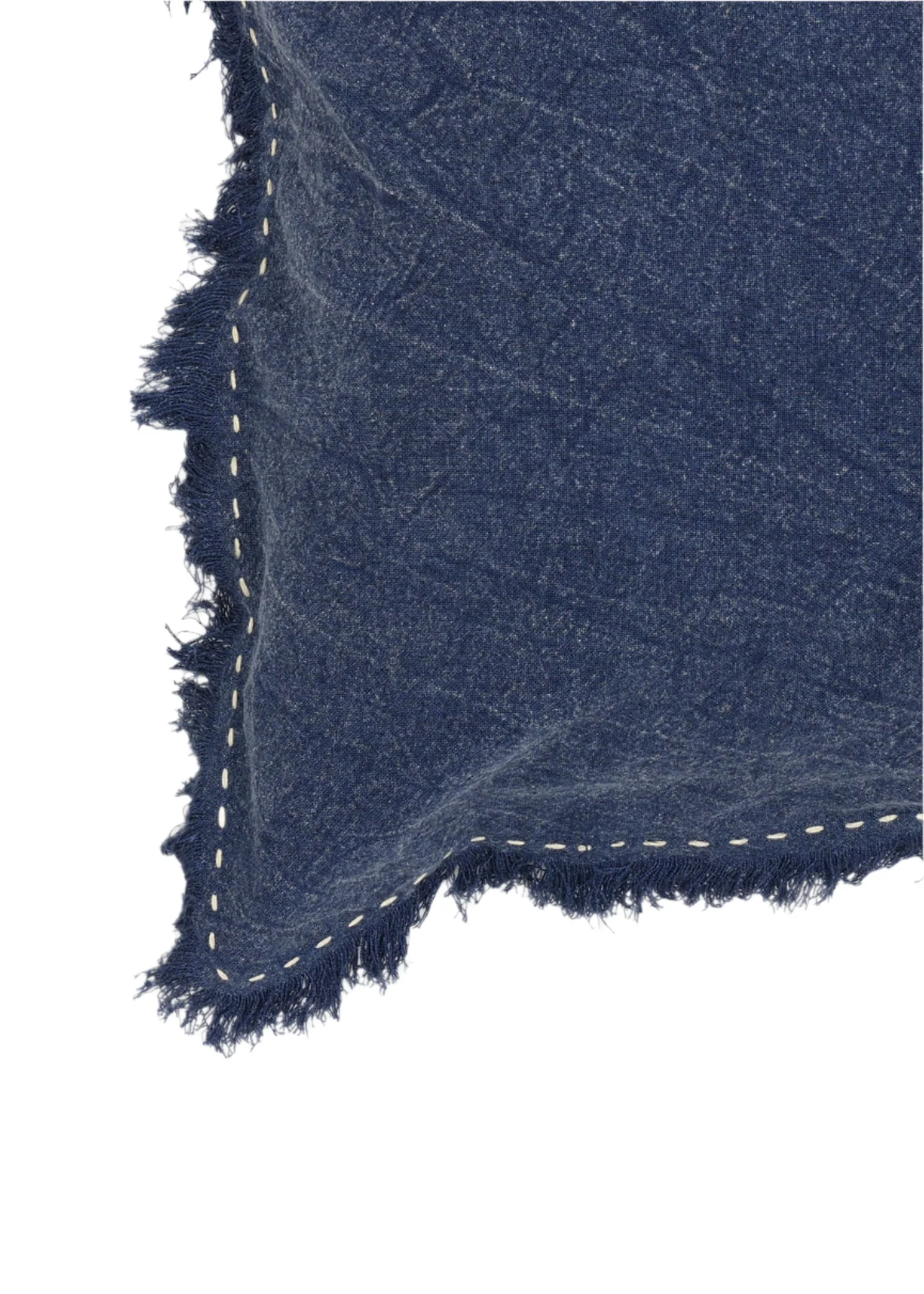 Stonewashed Linen Throw Pillow with Handworked Edges & Fringe - Image 13