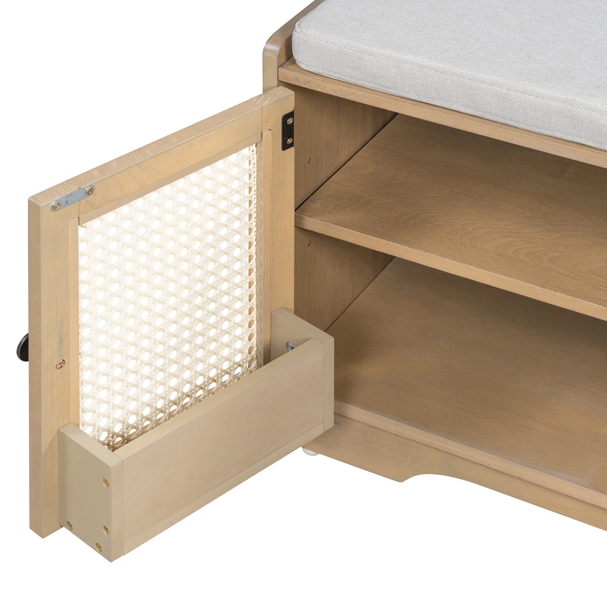 Storage Bench with Rattan Doors - Image 18
