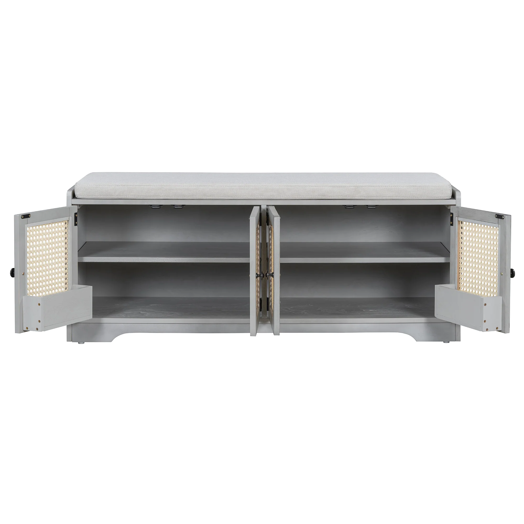 Storage Bench with Rattan Doors - Image 35