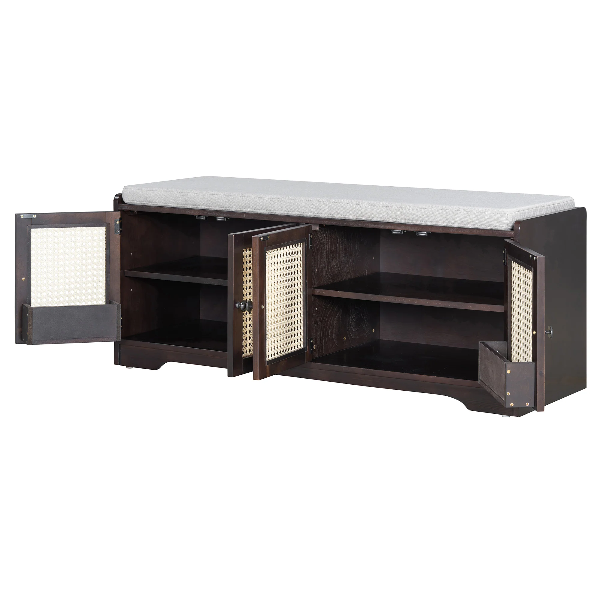 Storage Bench with Rattan Doors - Image 73