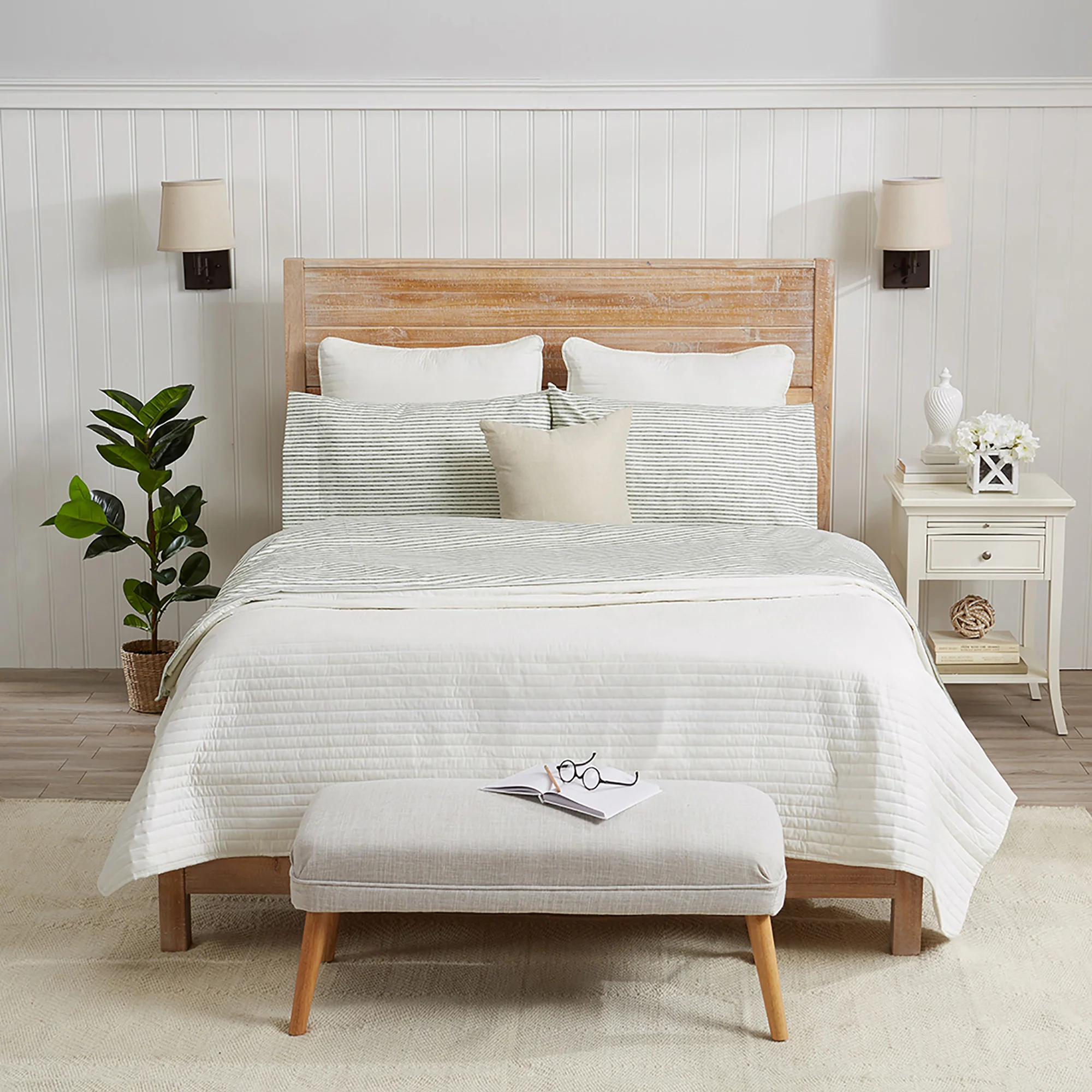 Stripe Printed Microfiber Sheet Set - Image 37