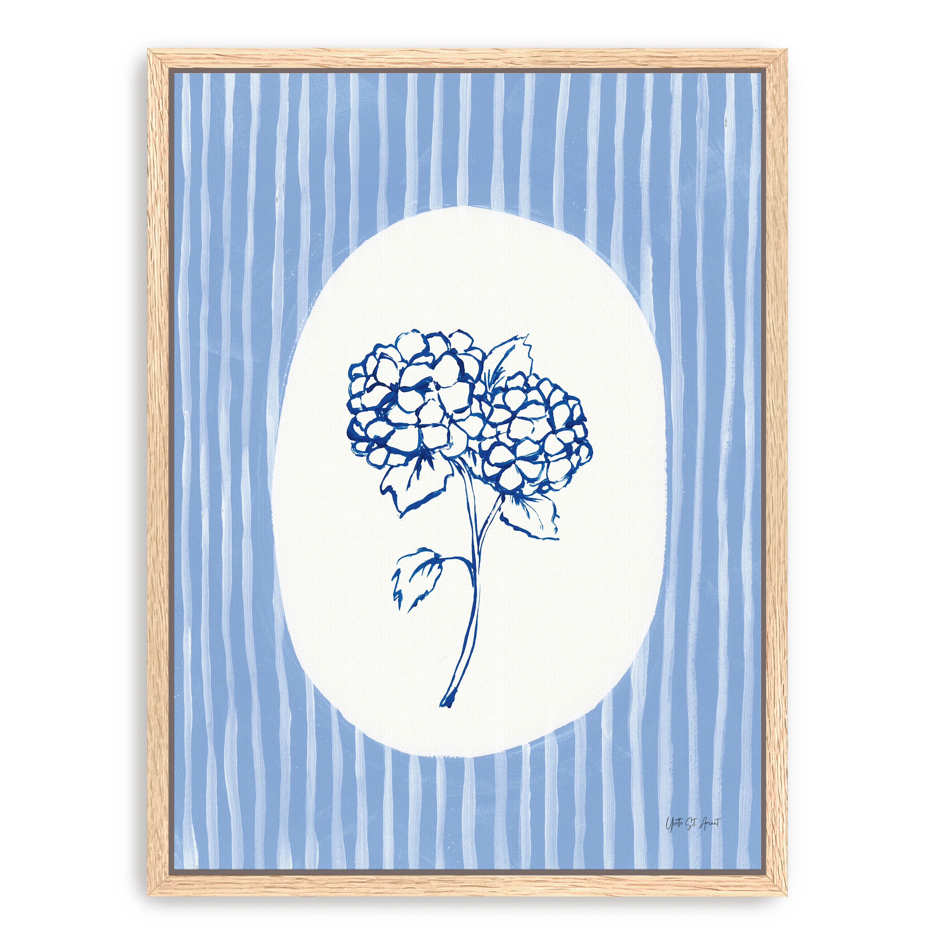 Striped Floral I Canvas Giclee