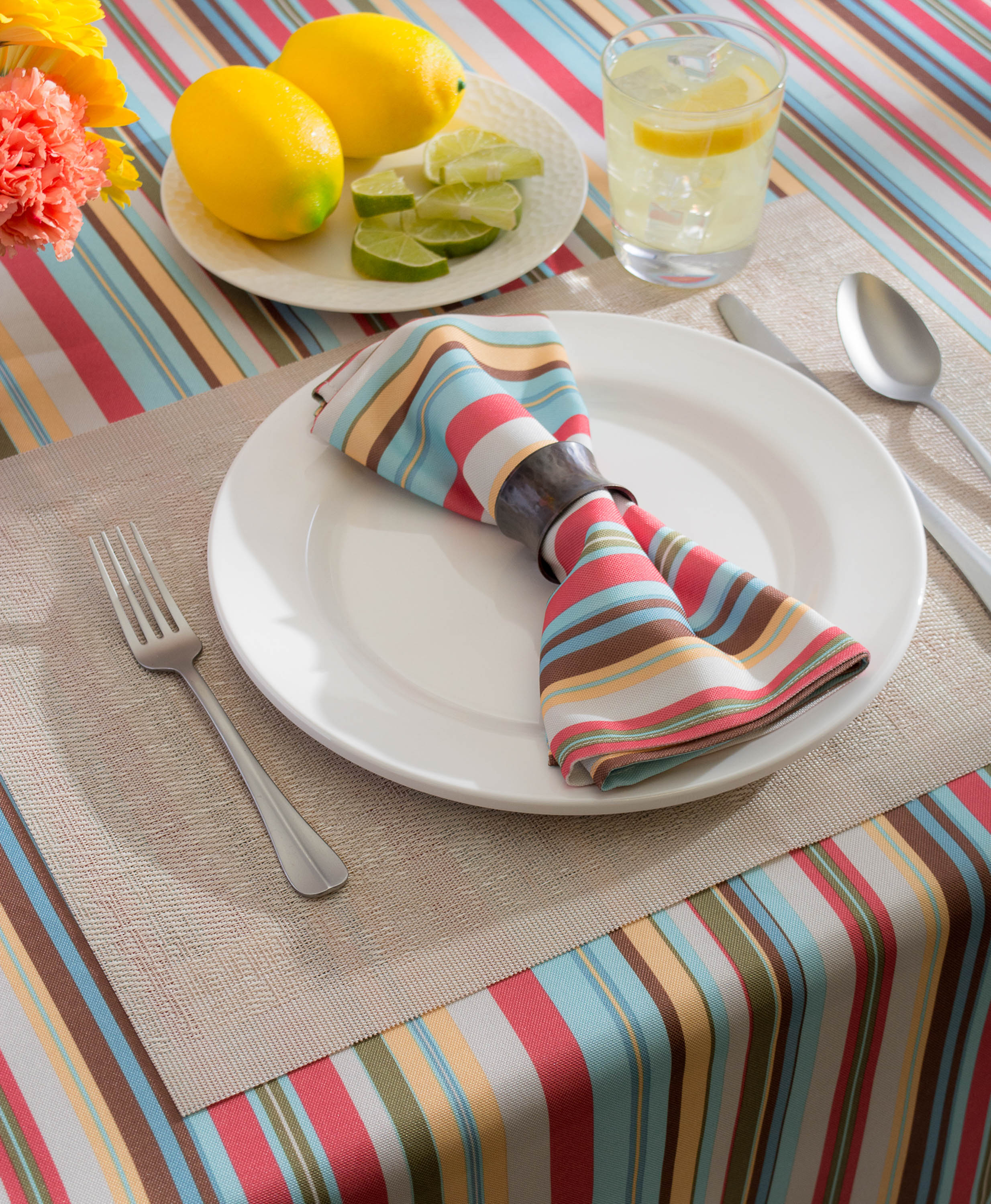 Summer Stripe Outdoor Rectangle Tablecloth - Image 11