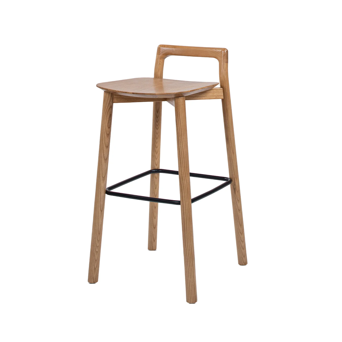 Sven 30" Modern Minimalist Low Back Wood Barstool