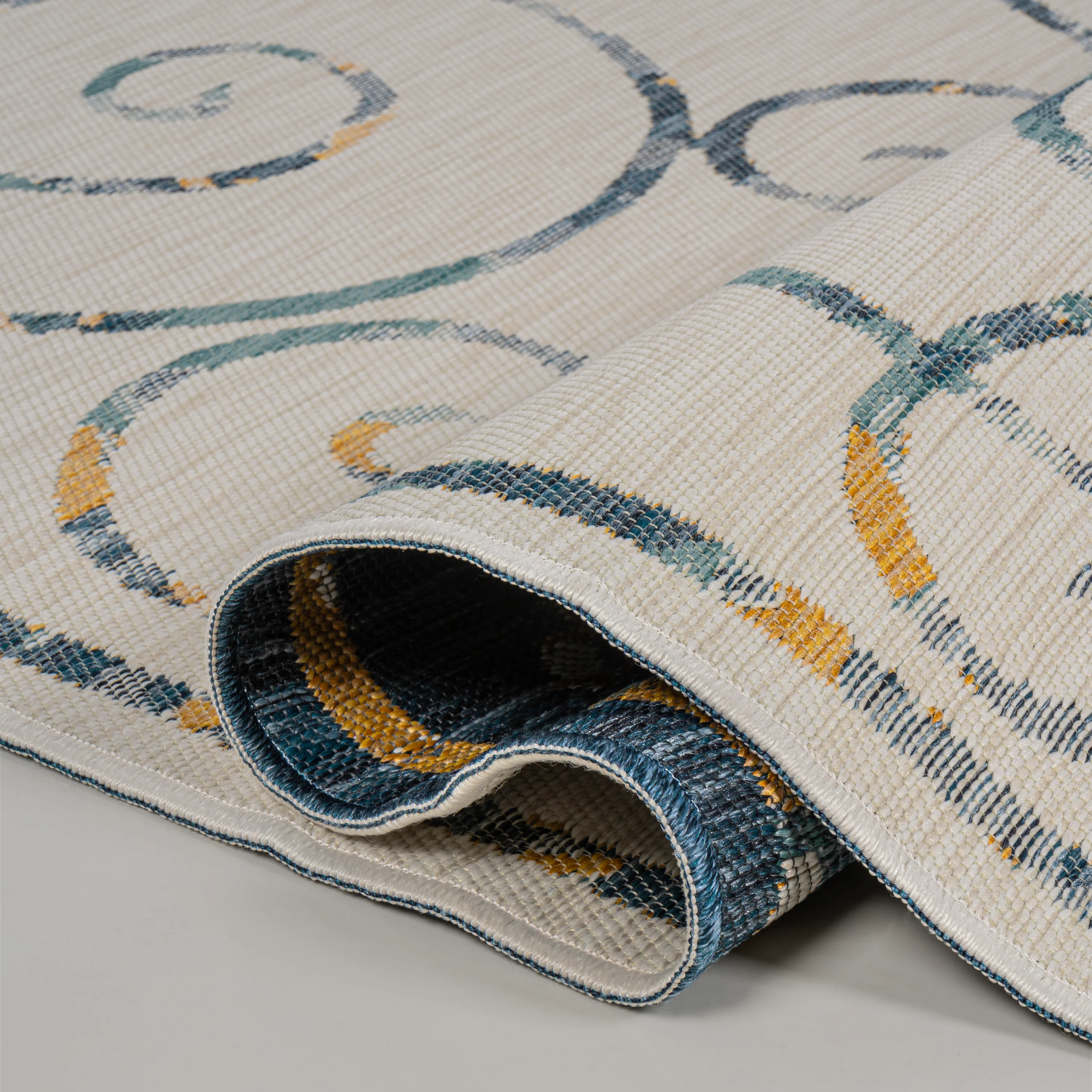 Danae Classic Cottage Filigree Scroll Reversible Machine-Washable Indoor/Outdoor Runner Rug - Image 4