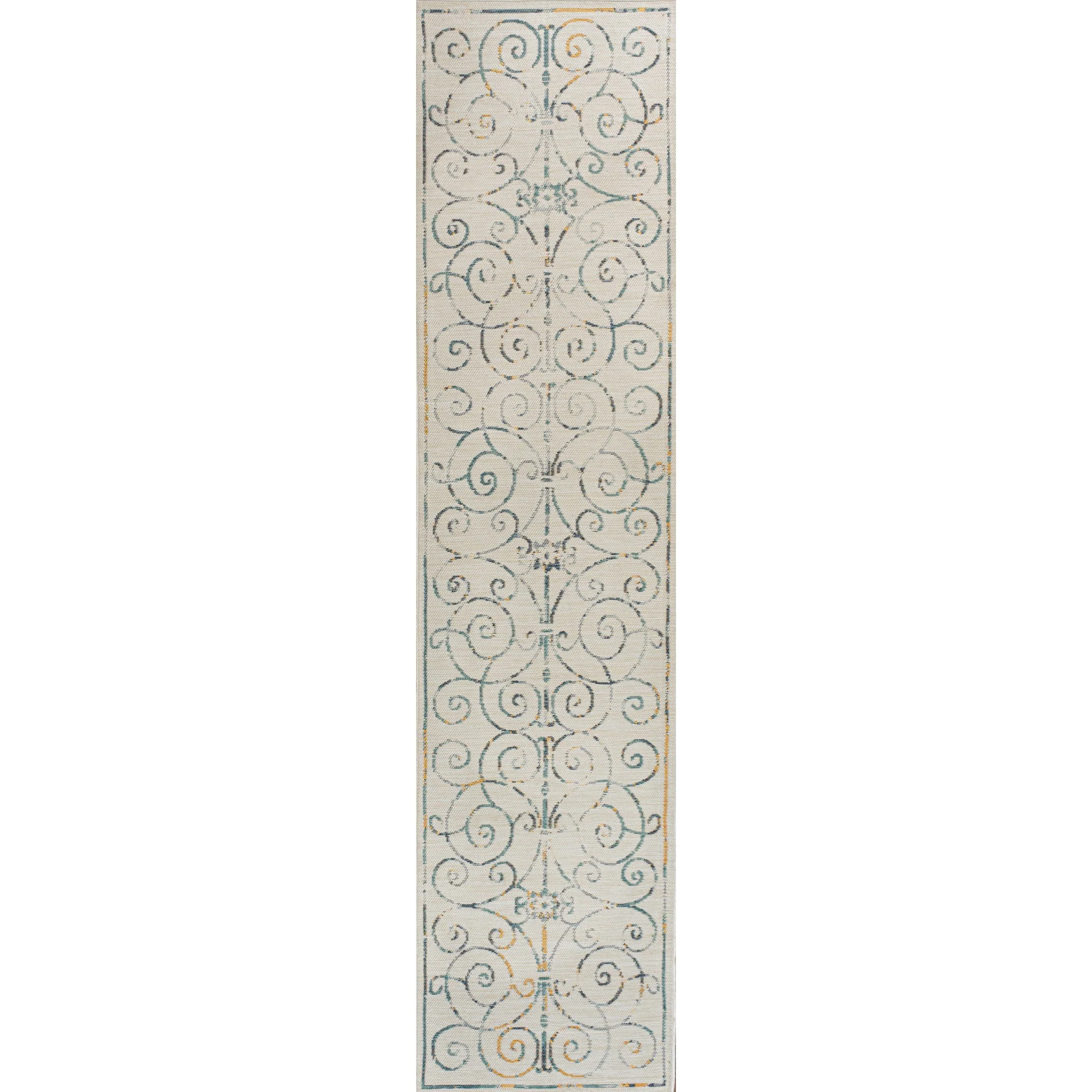 Danae Classic Cottage Filigree Scroll Reversible Machine-Washable Indoor/Outdoor Runner Rug - Image 8