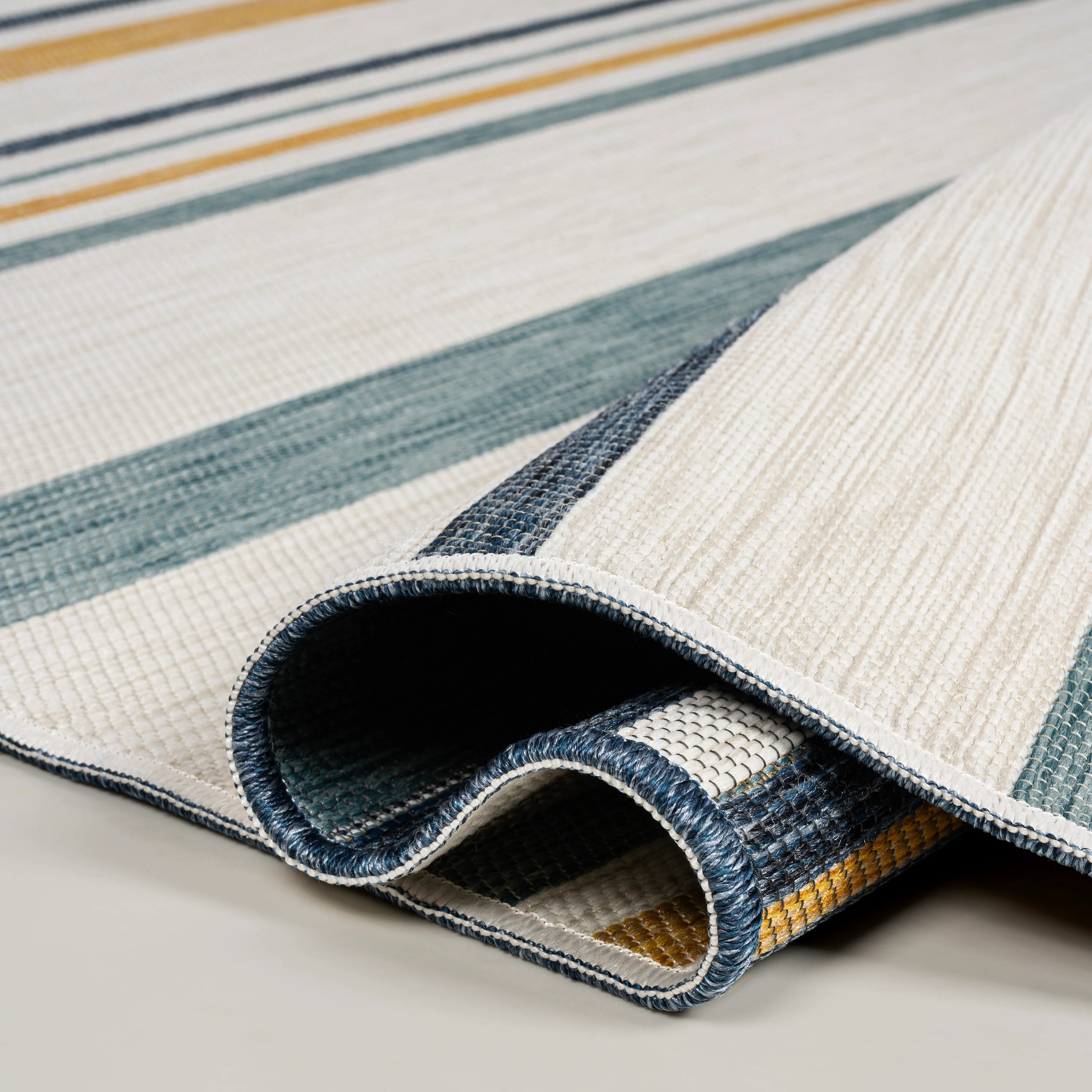 Janus Classic Coastal Ticking Stripe Reversible Machine-Washable Indoor/Outdoor Runner Rug - Image 5