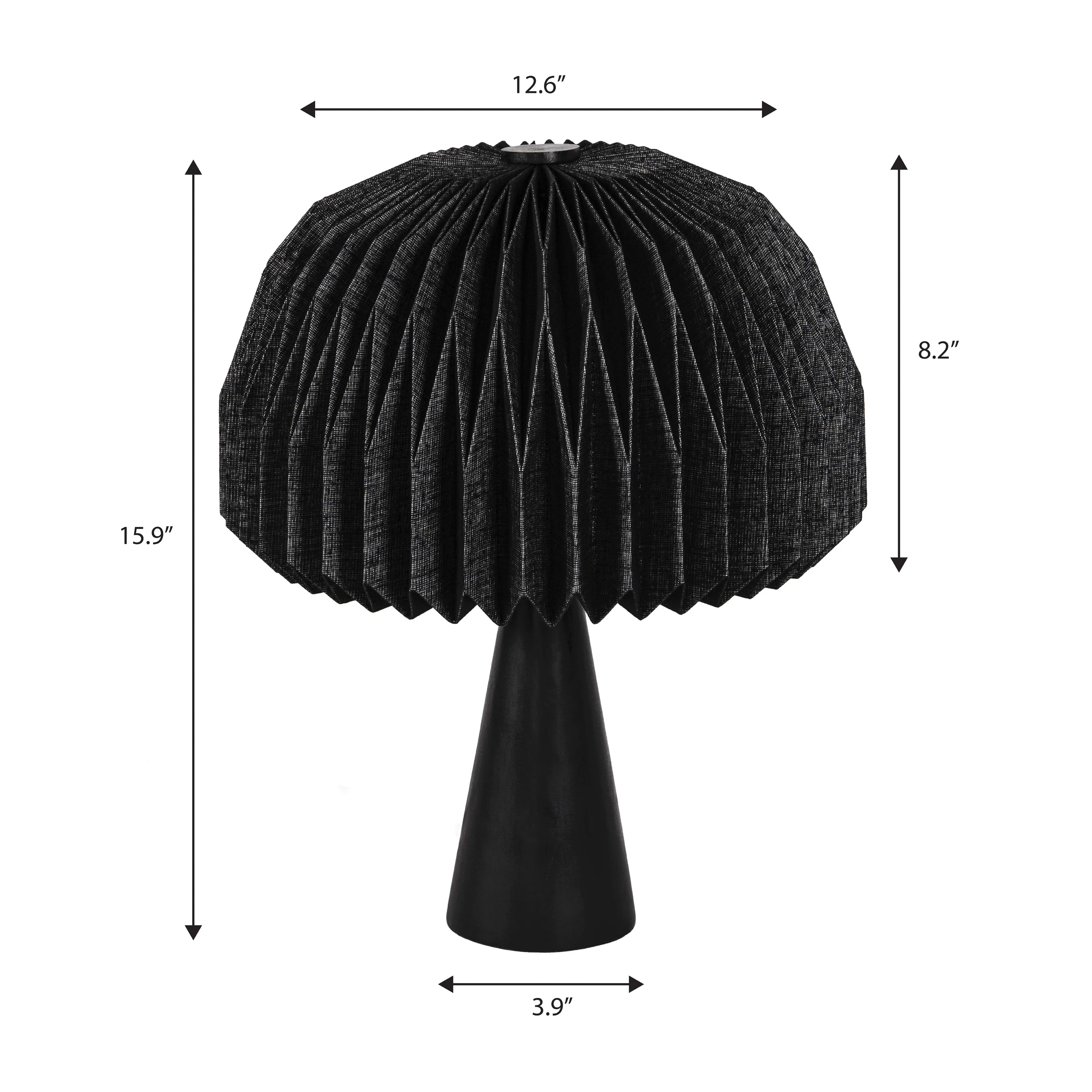 Sylvie 16" Modern Minimalist Paper Pleated Shade Mushroom Accent LED Table Lamp - Image 6