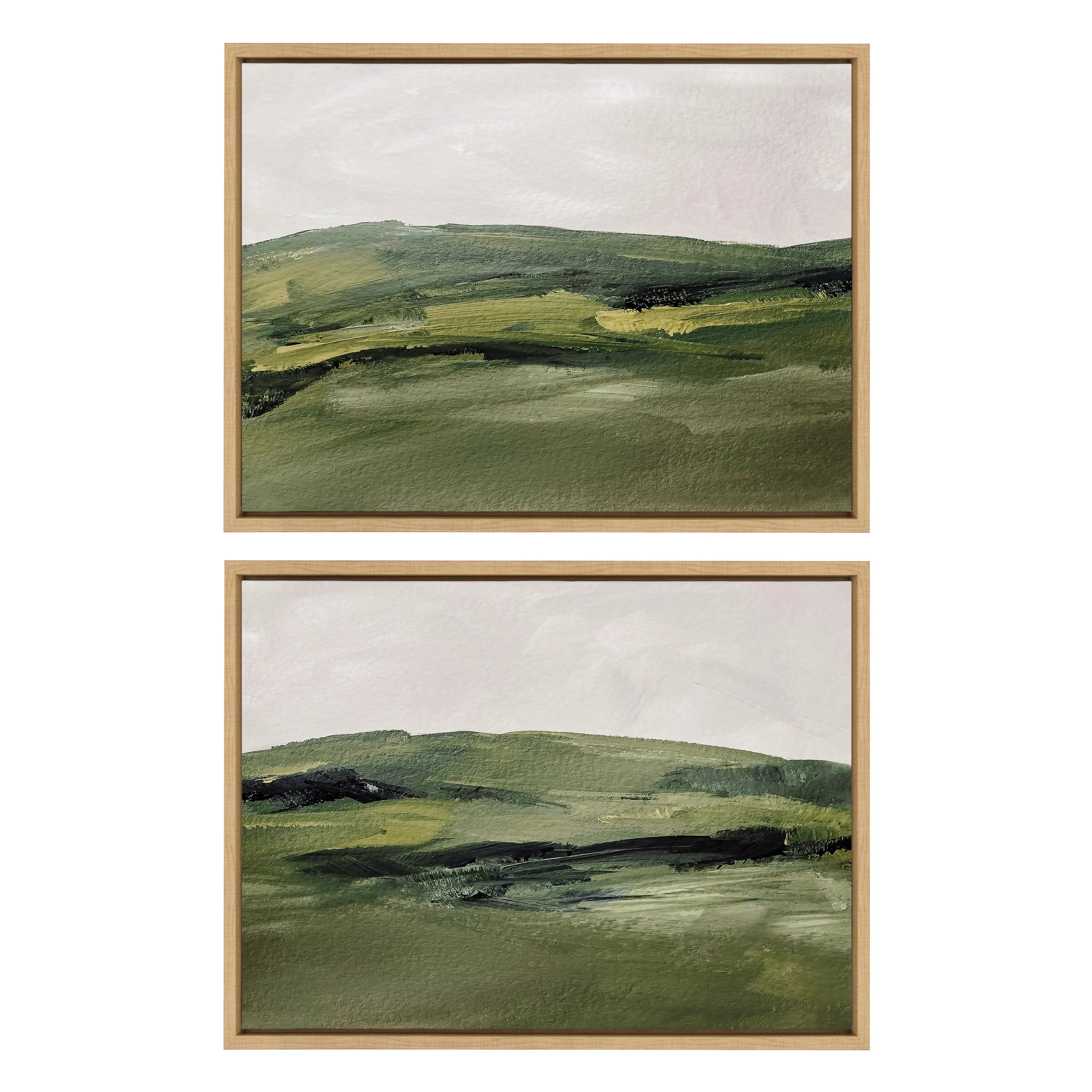 Sylvie Green Mountain Landscape I and II Framed Canvas Art Set by Amy Lighthall - Image 2