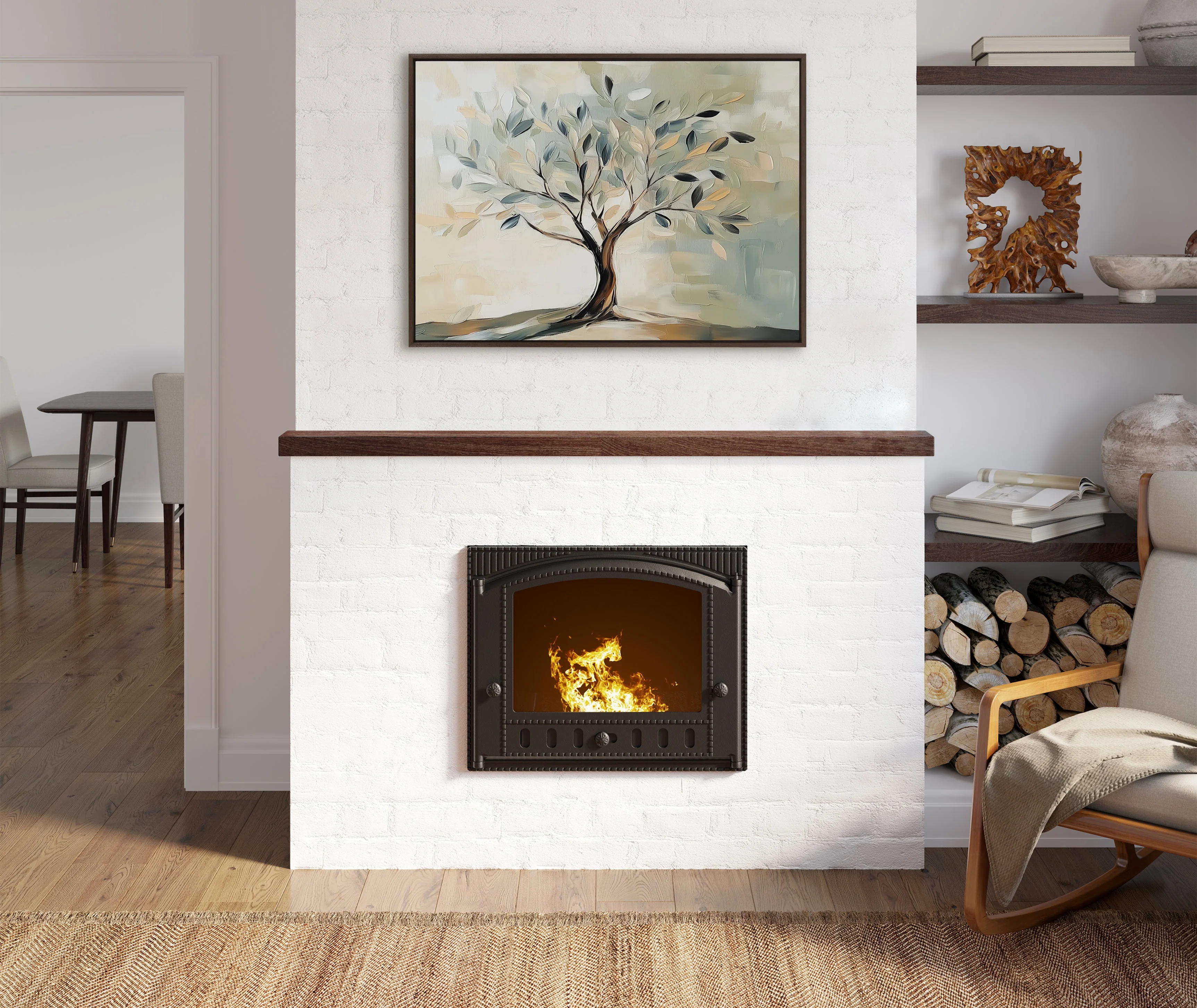 Sylvie Olive Tree Abstract Landscape Framed Canvas by The Creative Bunch Studio - Image 5