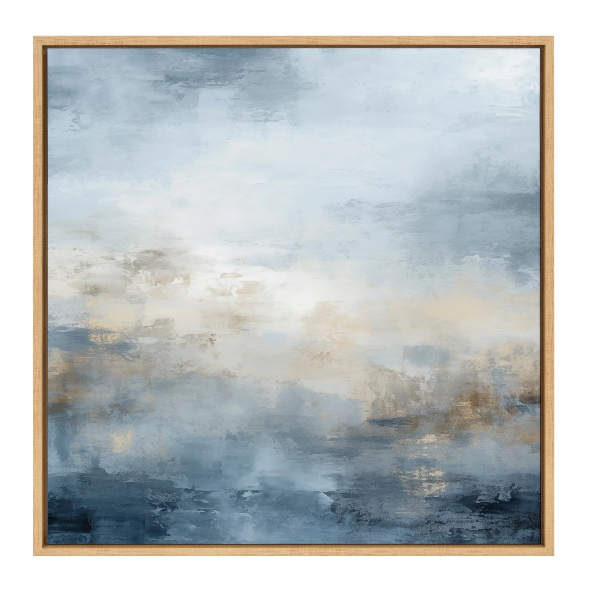 Sylvie Tonal Abstract Blue Framed Canvas by The Creative Bunch Studio - Image 2