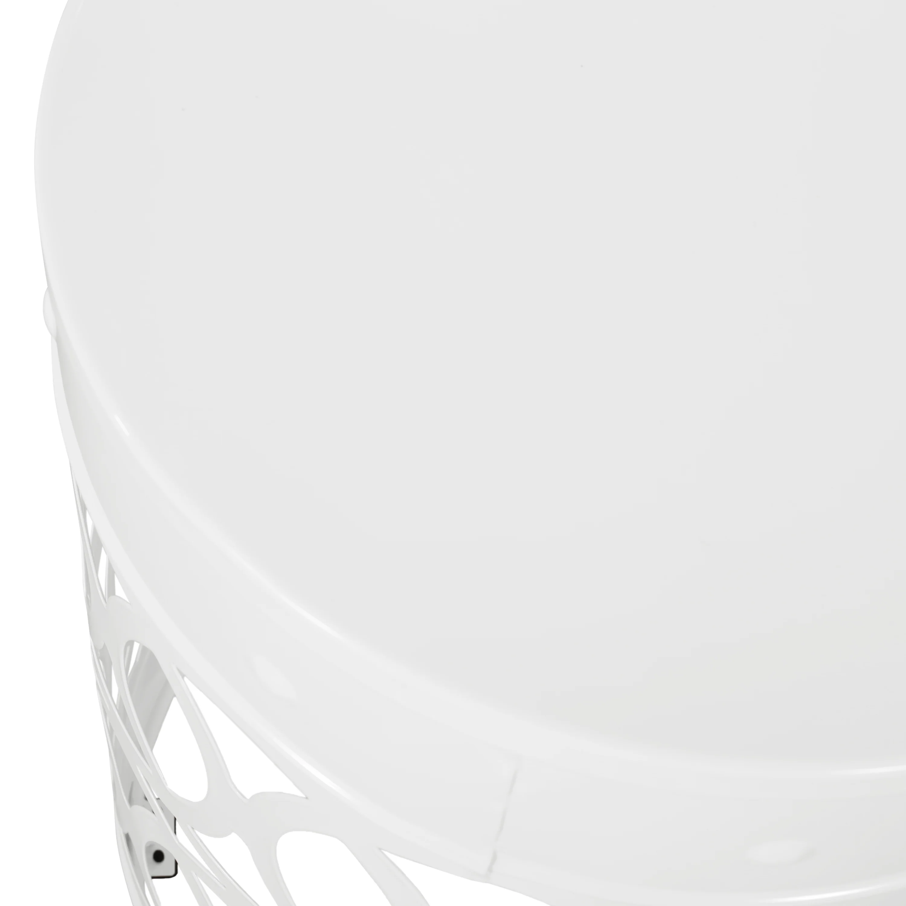 Symmetry White Outdoor Cylindrical End Table with Overlapping Circle Pattern - Image 5