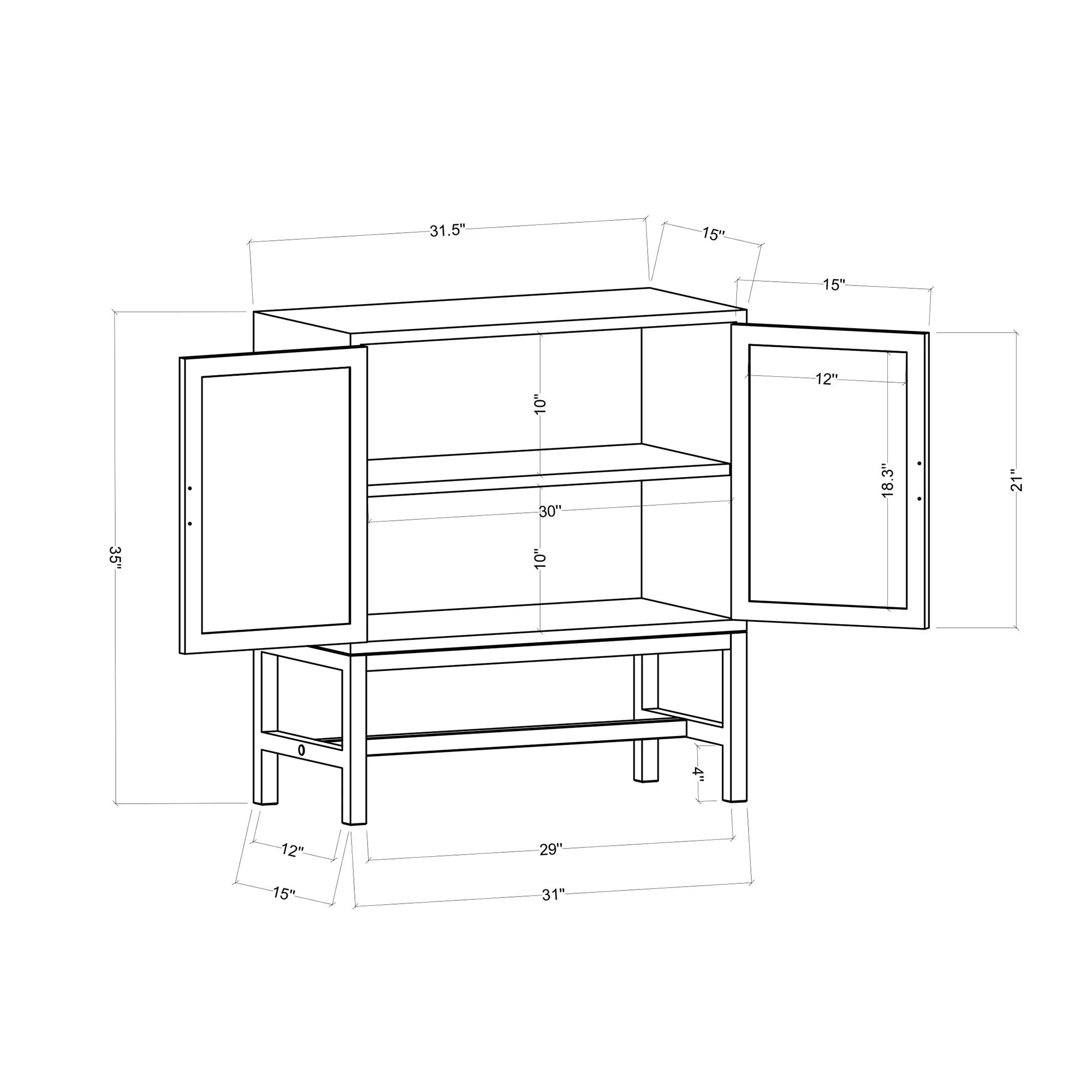 Symphony Accent Cabinet, White - Image 3