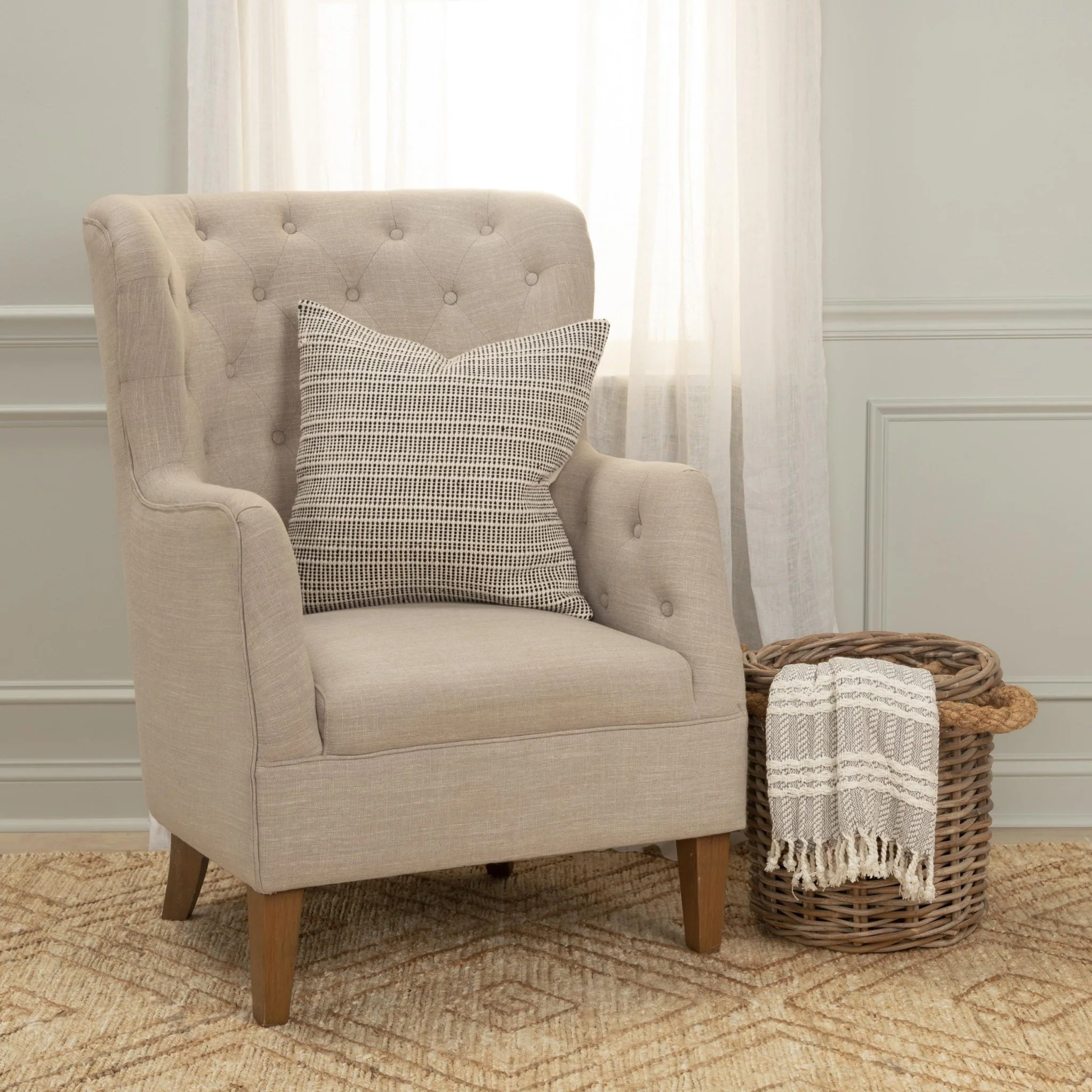 Woven Cotton stripe Decorative Throw Pillow - Image 5
