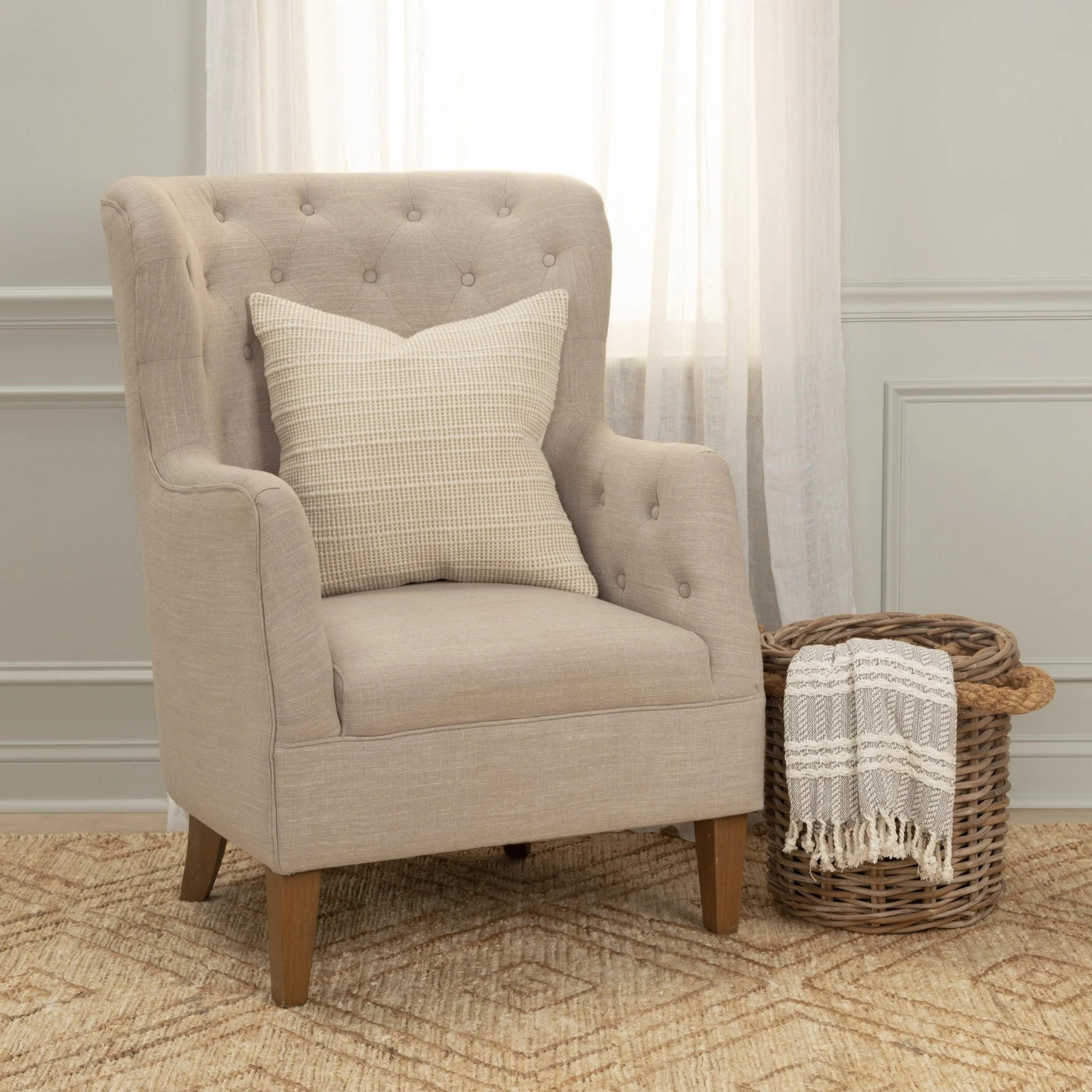 Woven Cotton stripe Decorative Throw Pillow - Image 6