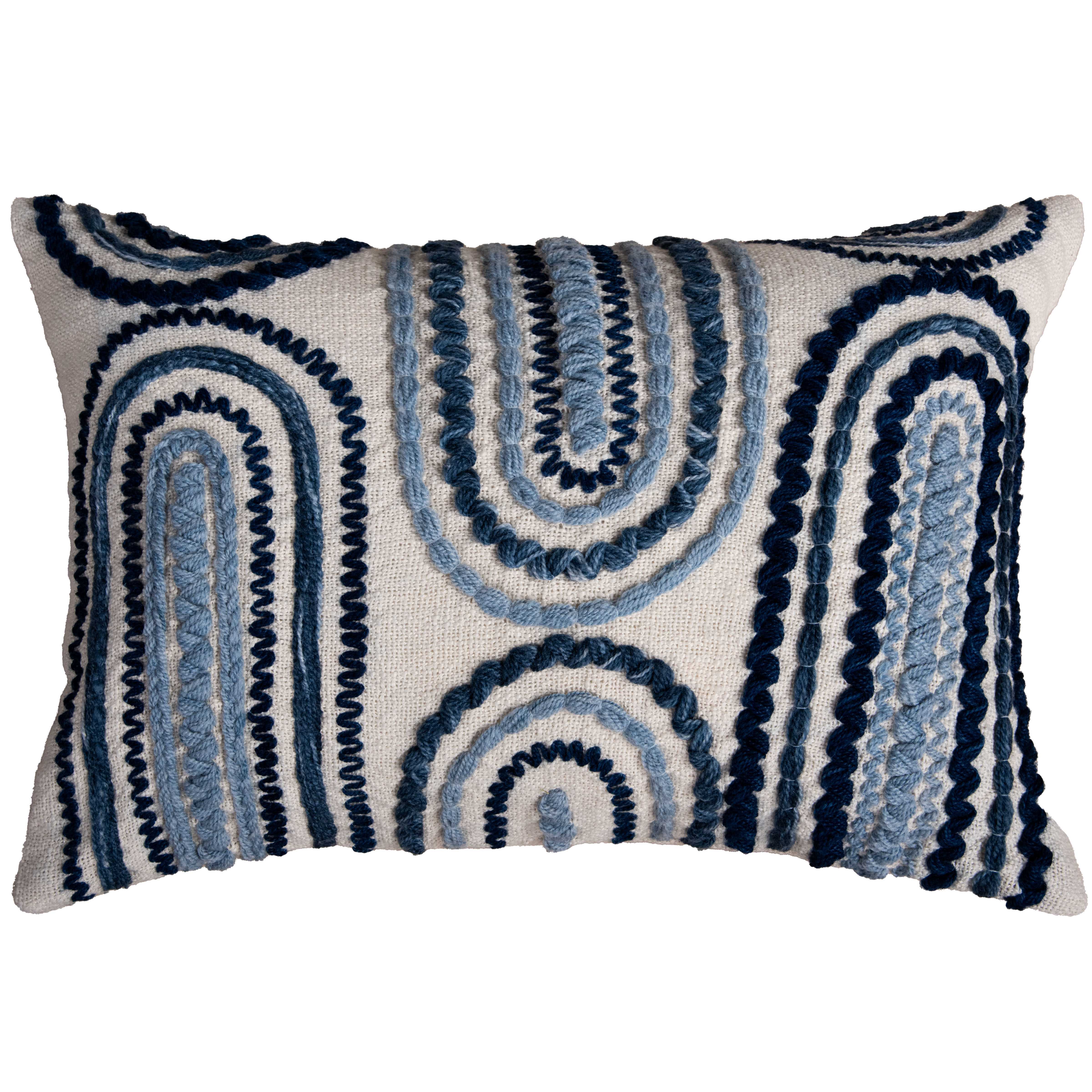 Woven Applied Yarns Abstract Decorative Throw Pillow