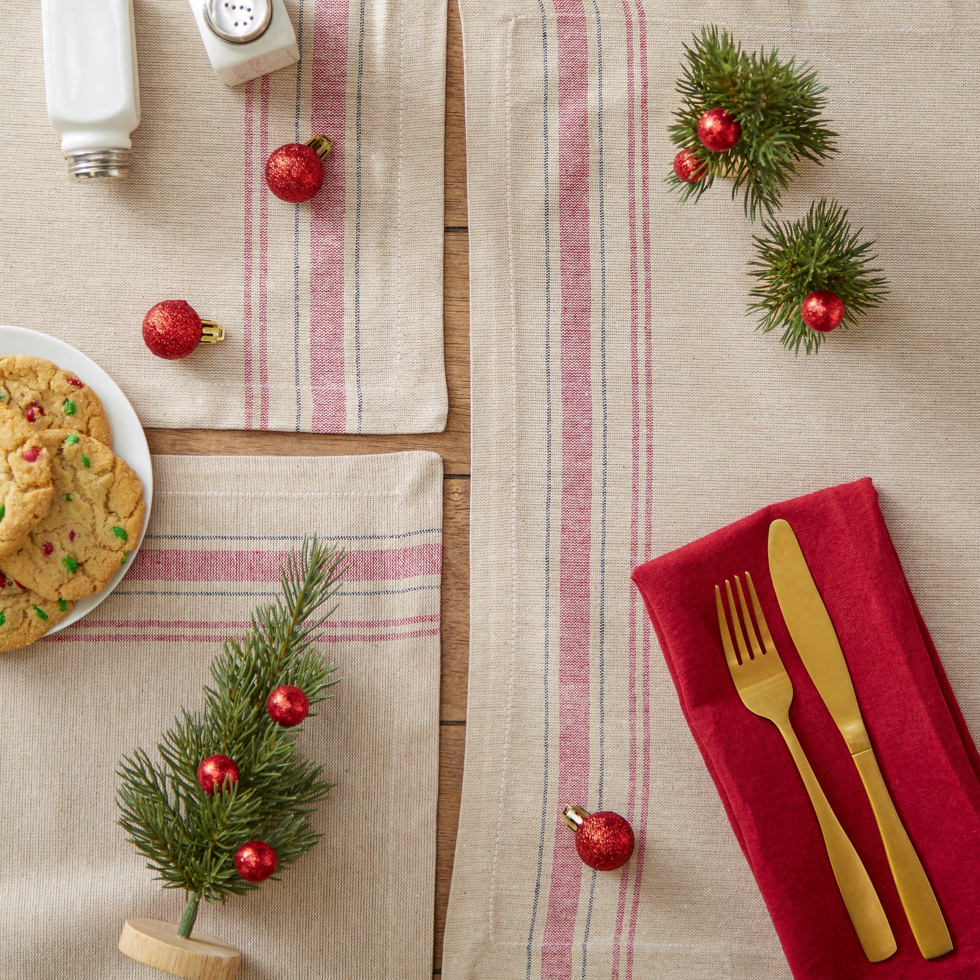 Tango Red French Stripe Placemats, Set Of 6 - Image 7