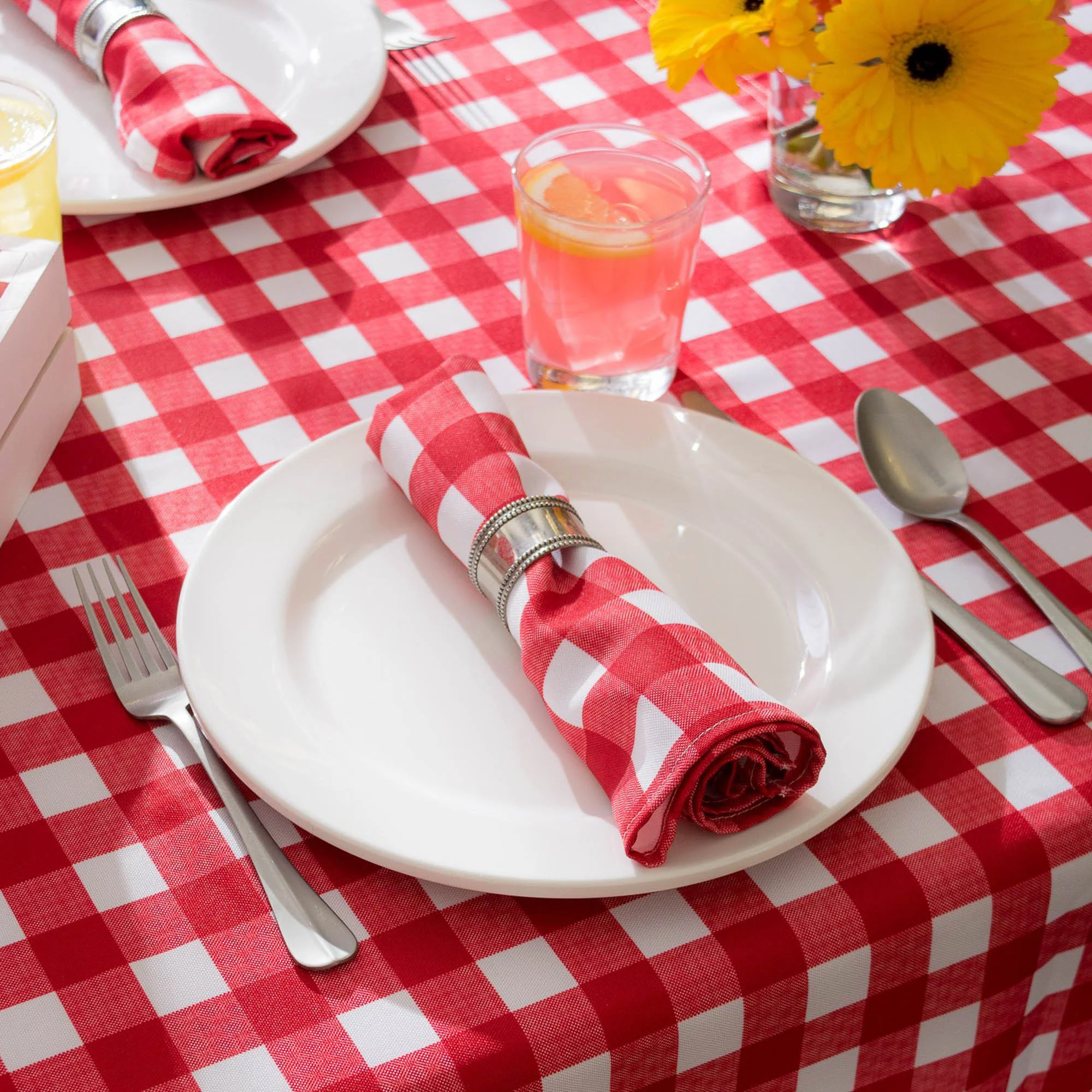 Tango Red/White Checkers Tablecloth - Image 21