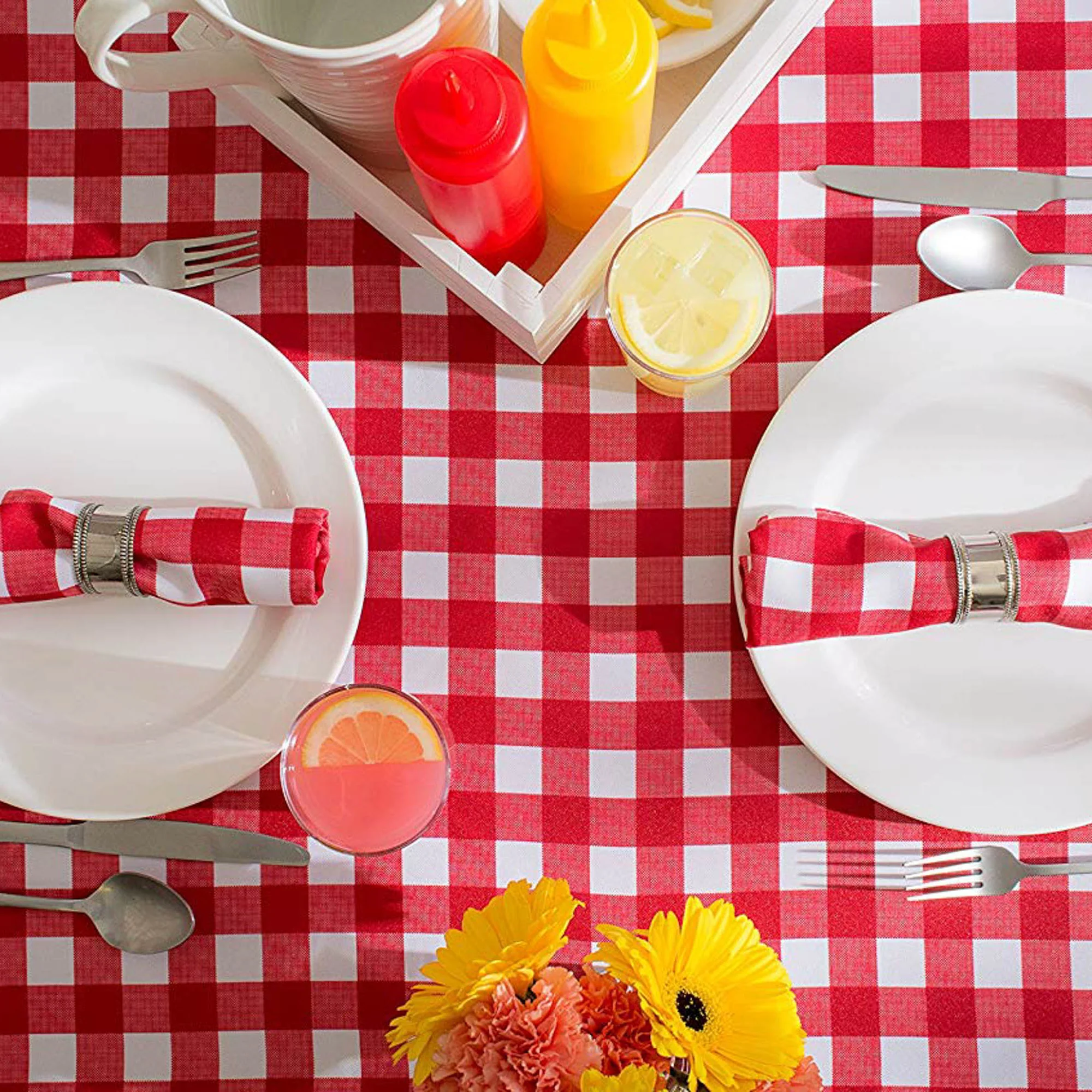 Tango Red/White Checkers Tablecloth - Image 23