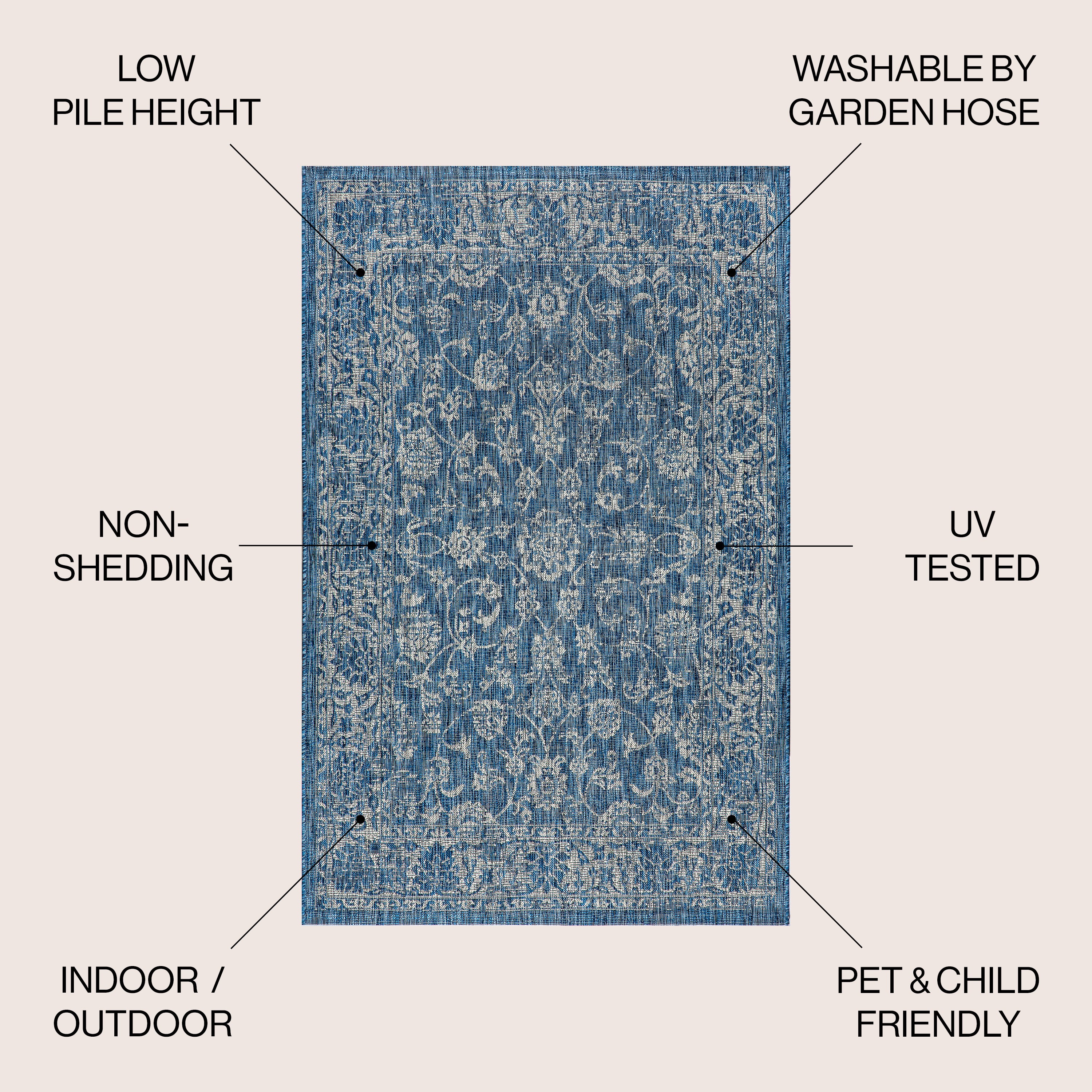 Tela Bohemian Textured Weave Floral Indoor/Outdoor Area Rug - Image 10