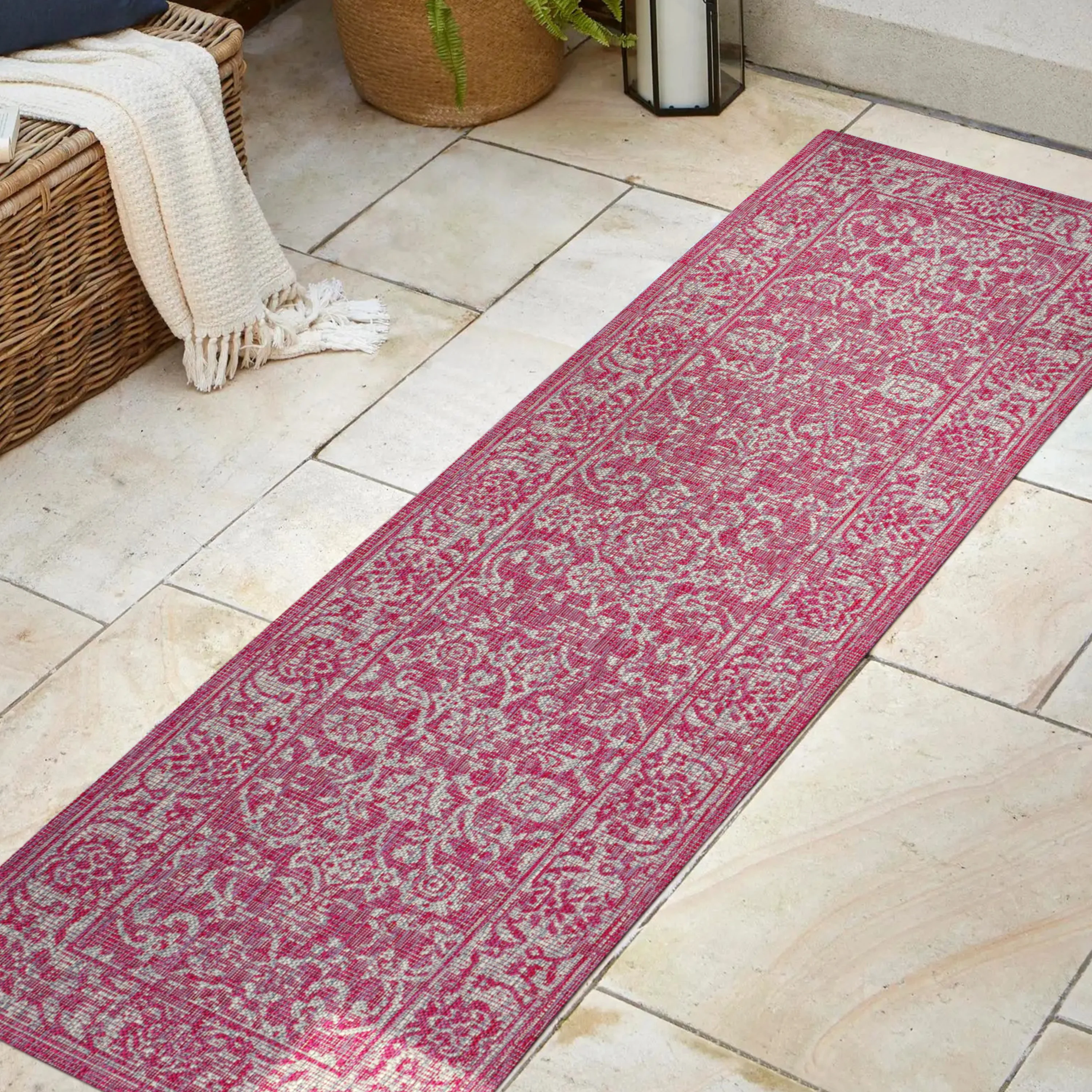 Tela Bohemian Textured Weave Floral Indoor/Outdoor Area Rug - Image 43