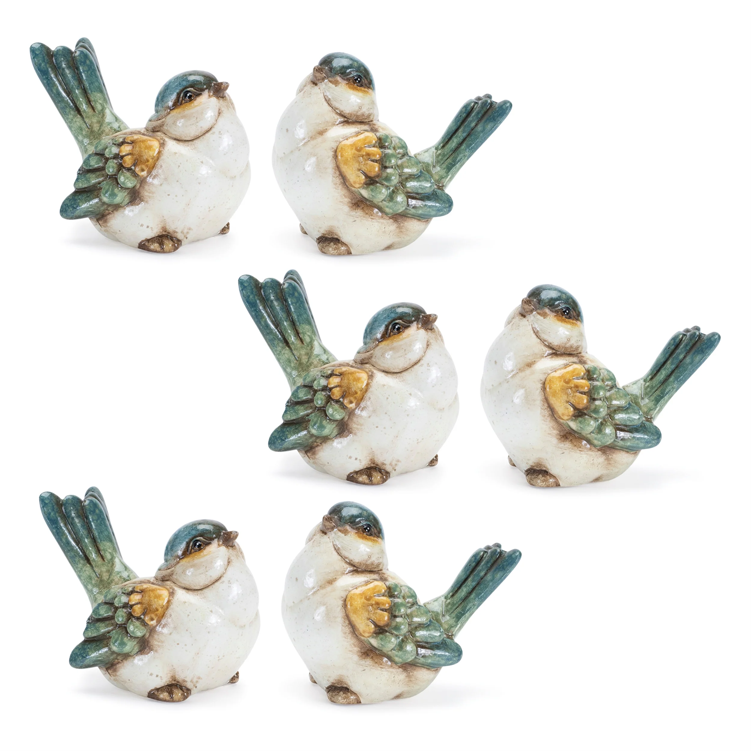 Terra Cotta Bird Figurine, Set of 6 - Image 5