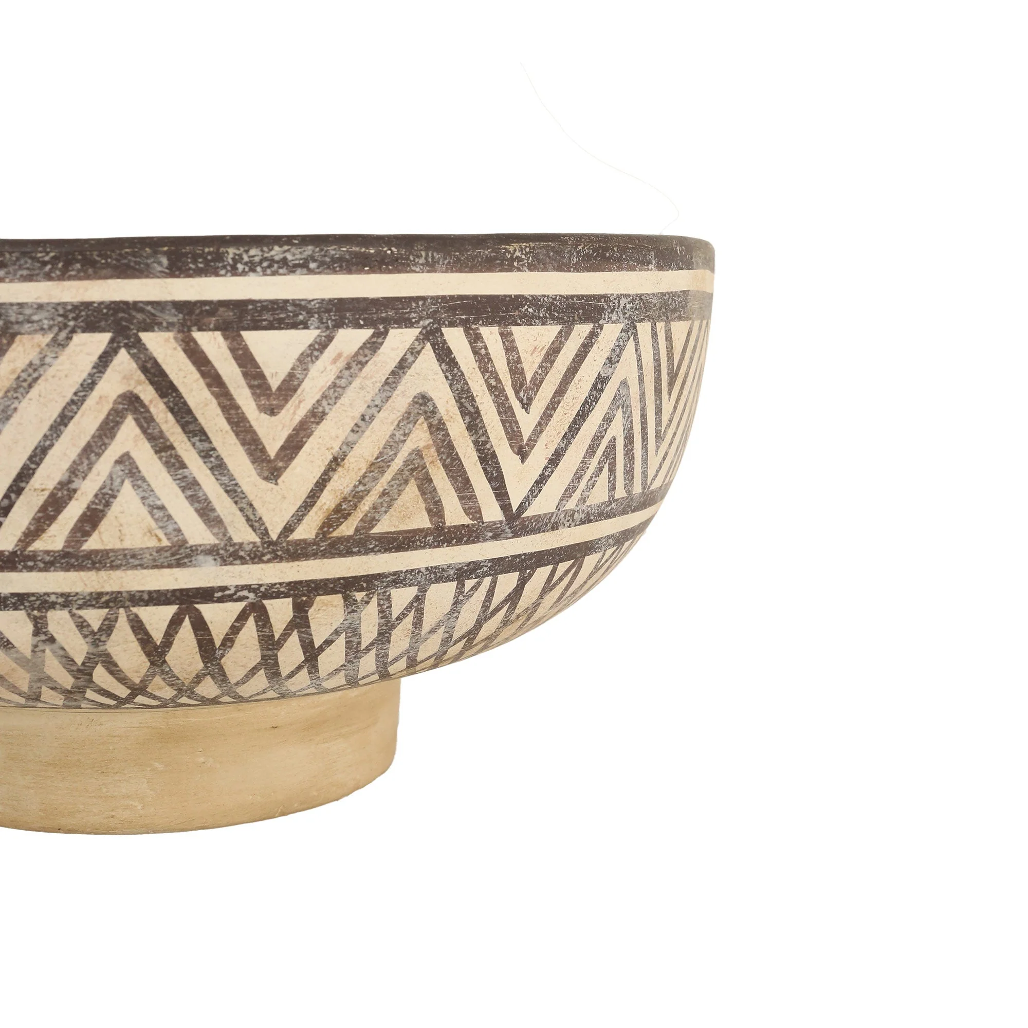 Terracotta Linear Abstract Decorative Bowl - Image 5