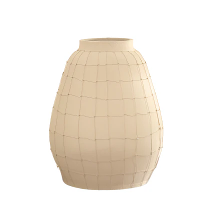 Terracotta Round Bouquet Vase with Wireframe - Image 7
