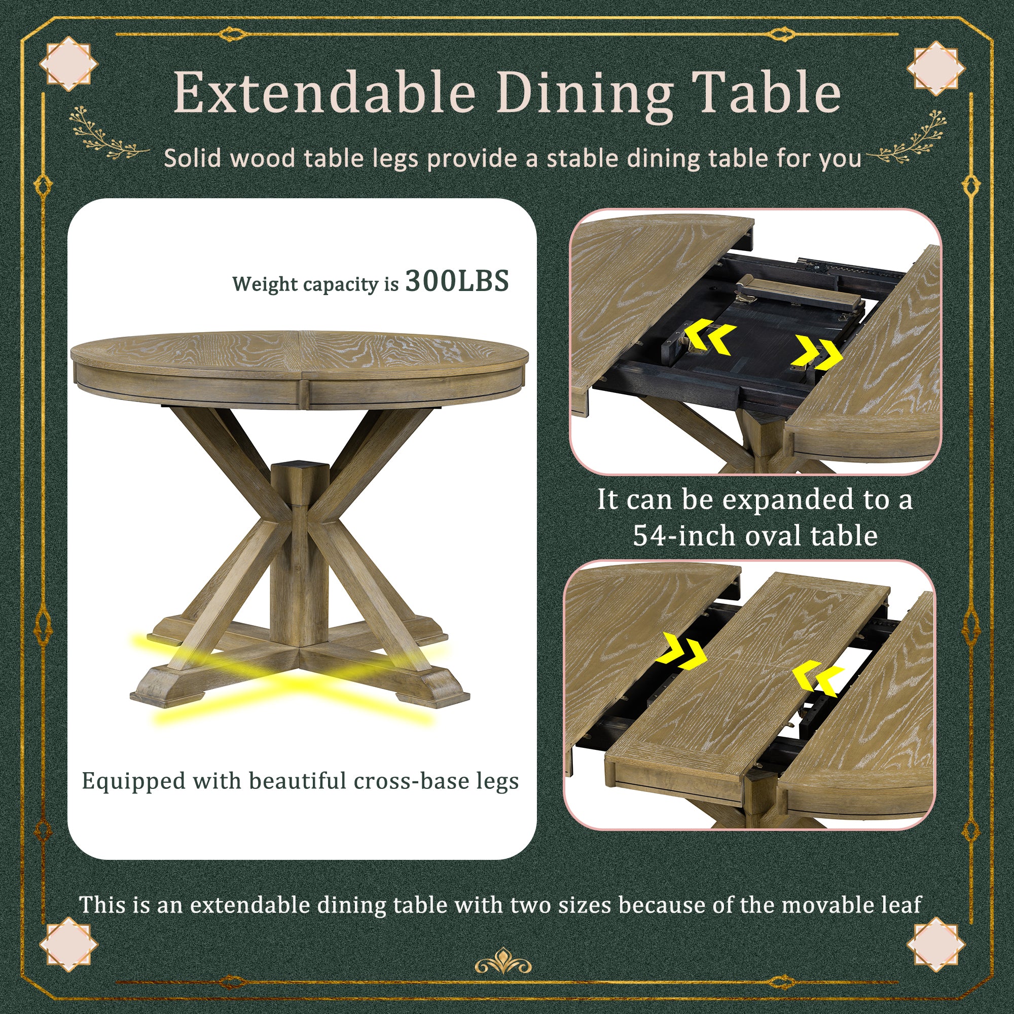 Thistlebrook 5-Piece Dining Table Set with Extendable Table and 4 Upholstered Chairs - Image 8