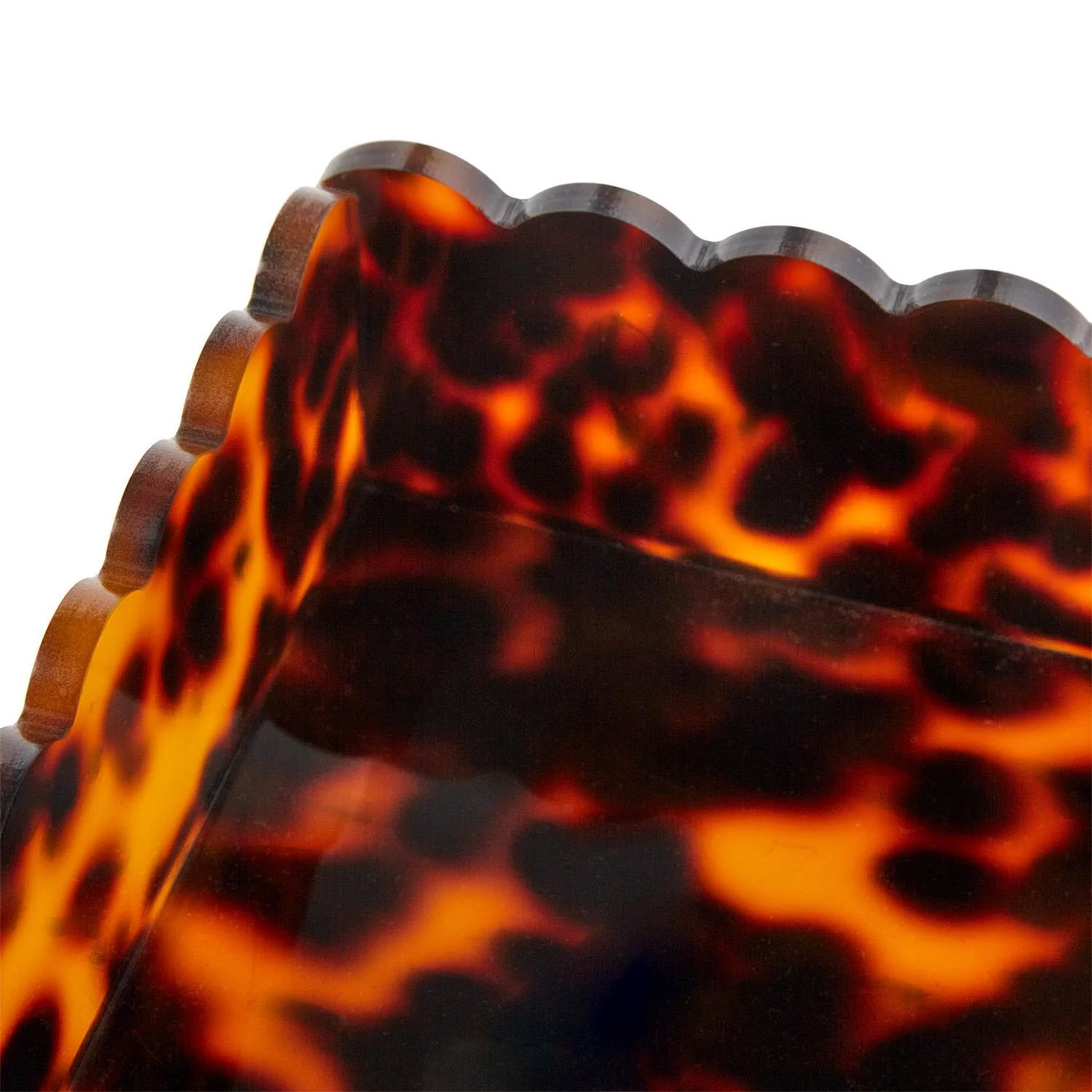 Tortoise Print Scalloped Edge Acrylic Guest Napkin Holder - Image 4