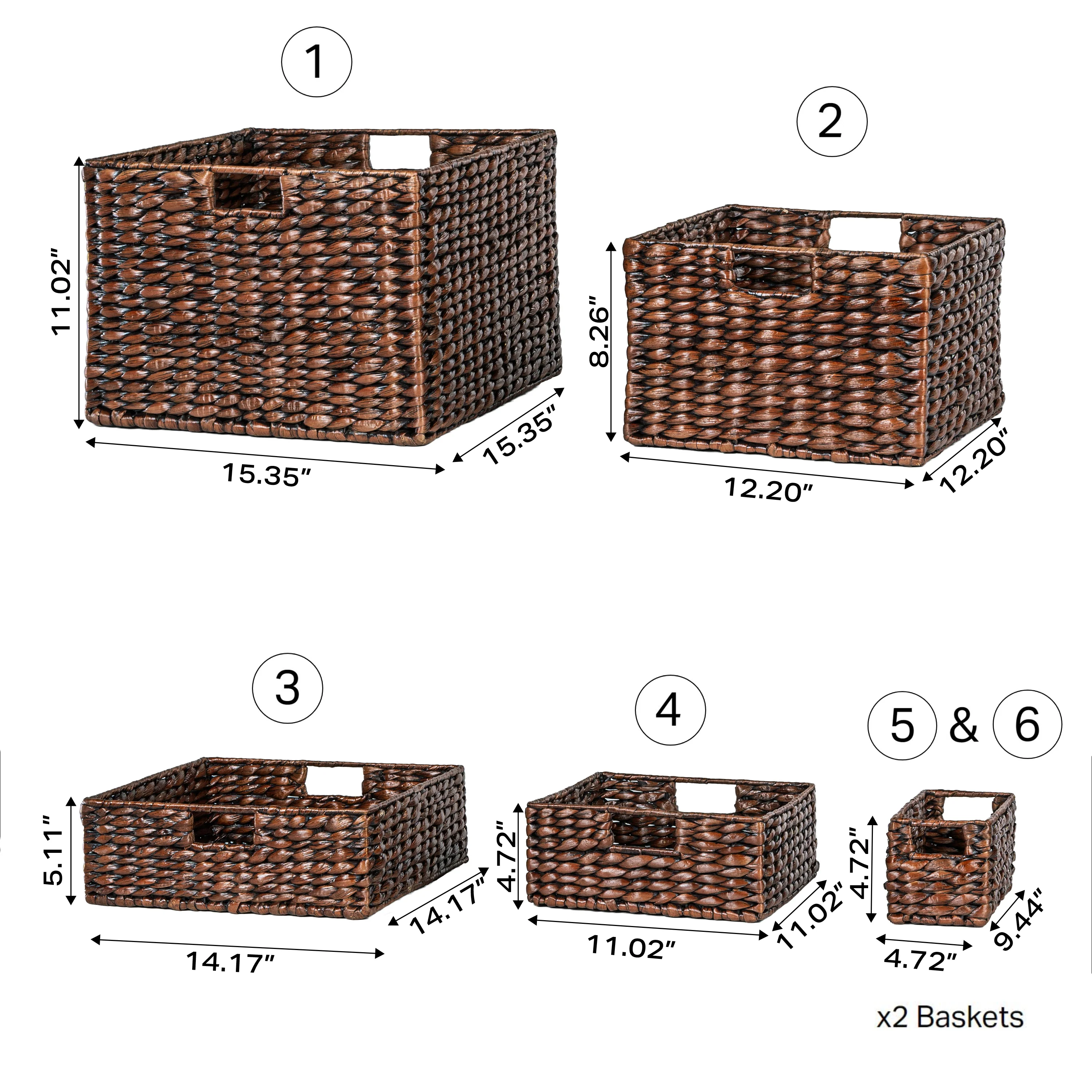 Traditional Assorted Hand-Woven Hyacinth/Iron Baskets - Image 10
