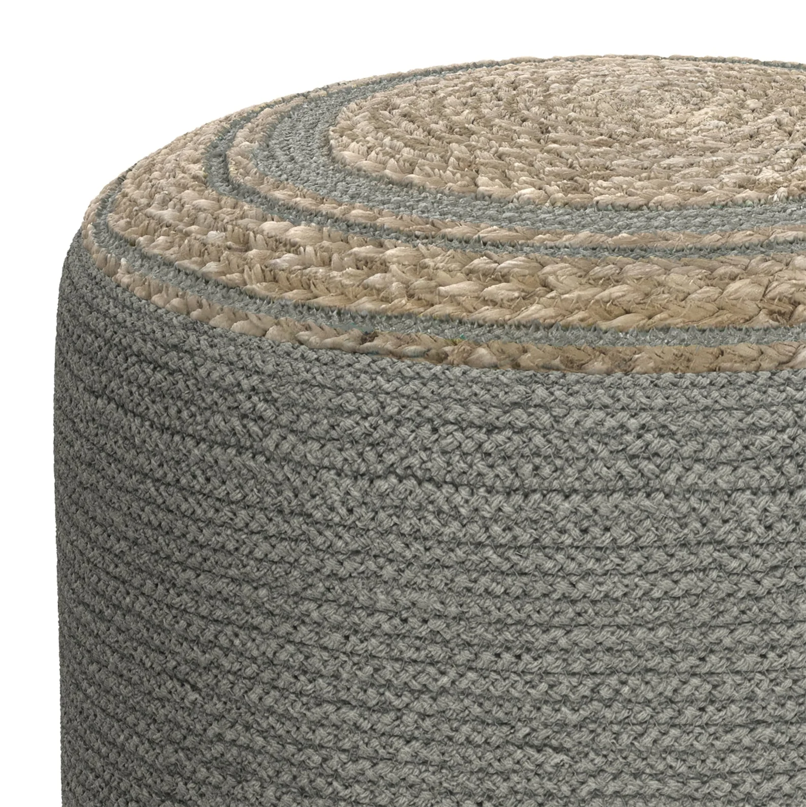 Tranquilique Multi-functional Round Pouf with Hand Braided Jute - Image 14