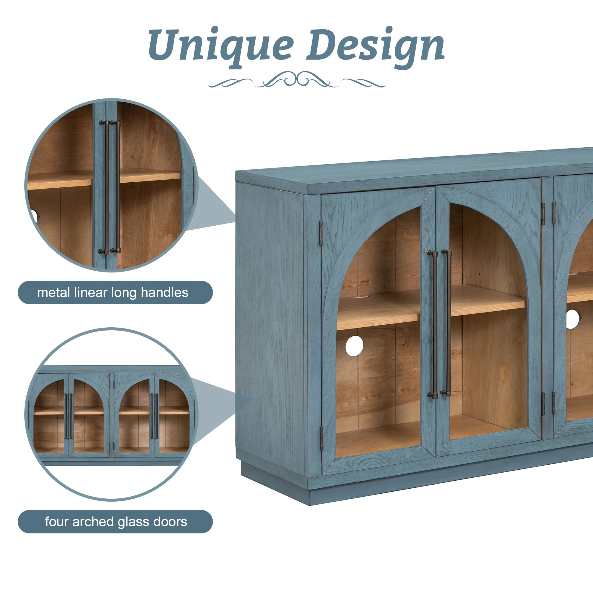 4-Door Large Storage Sideboard - Image 9