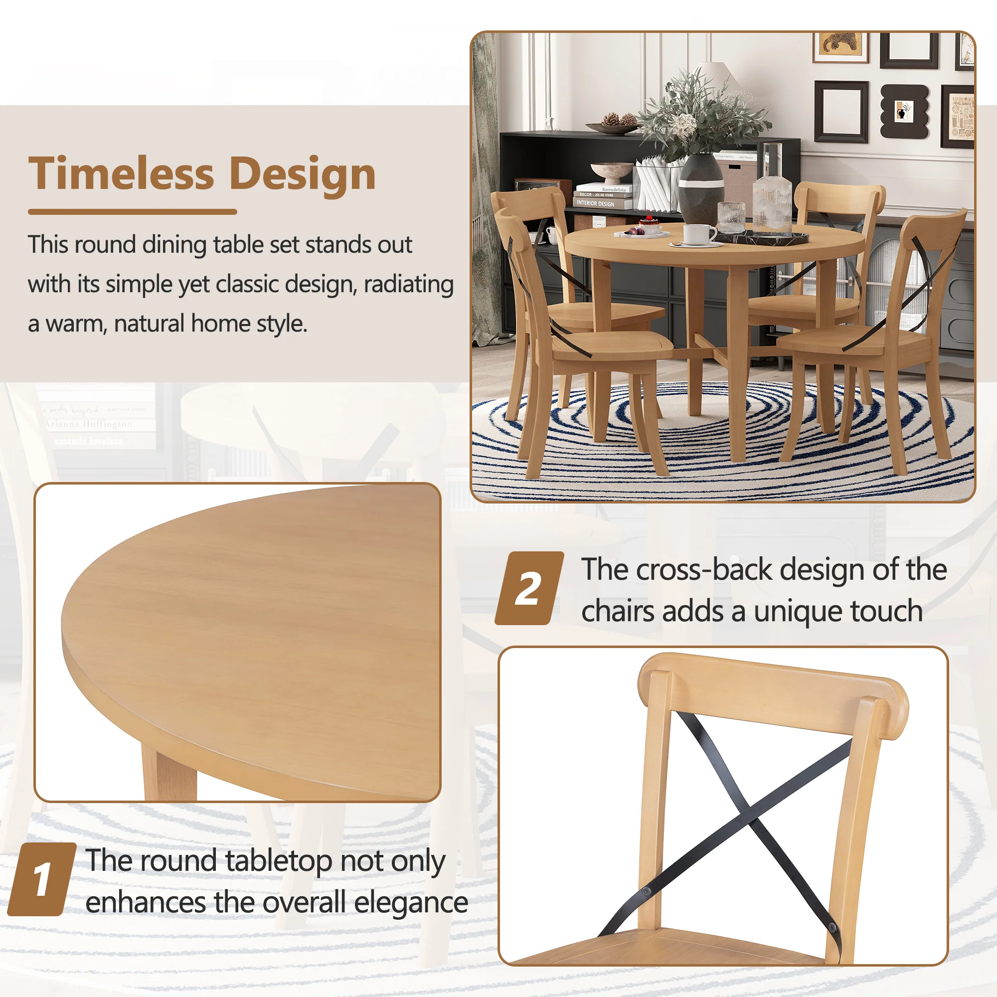 5-Piece Farmhouse Dining Set - Image 27