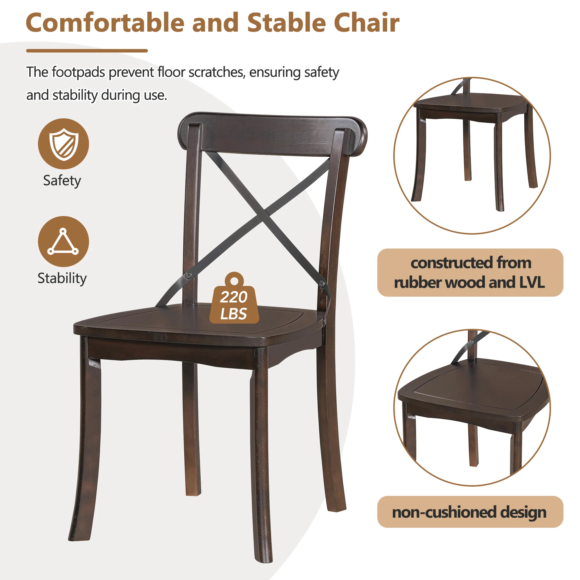 5-Piece Farmhouse Dining Set - Image 9