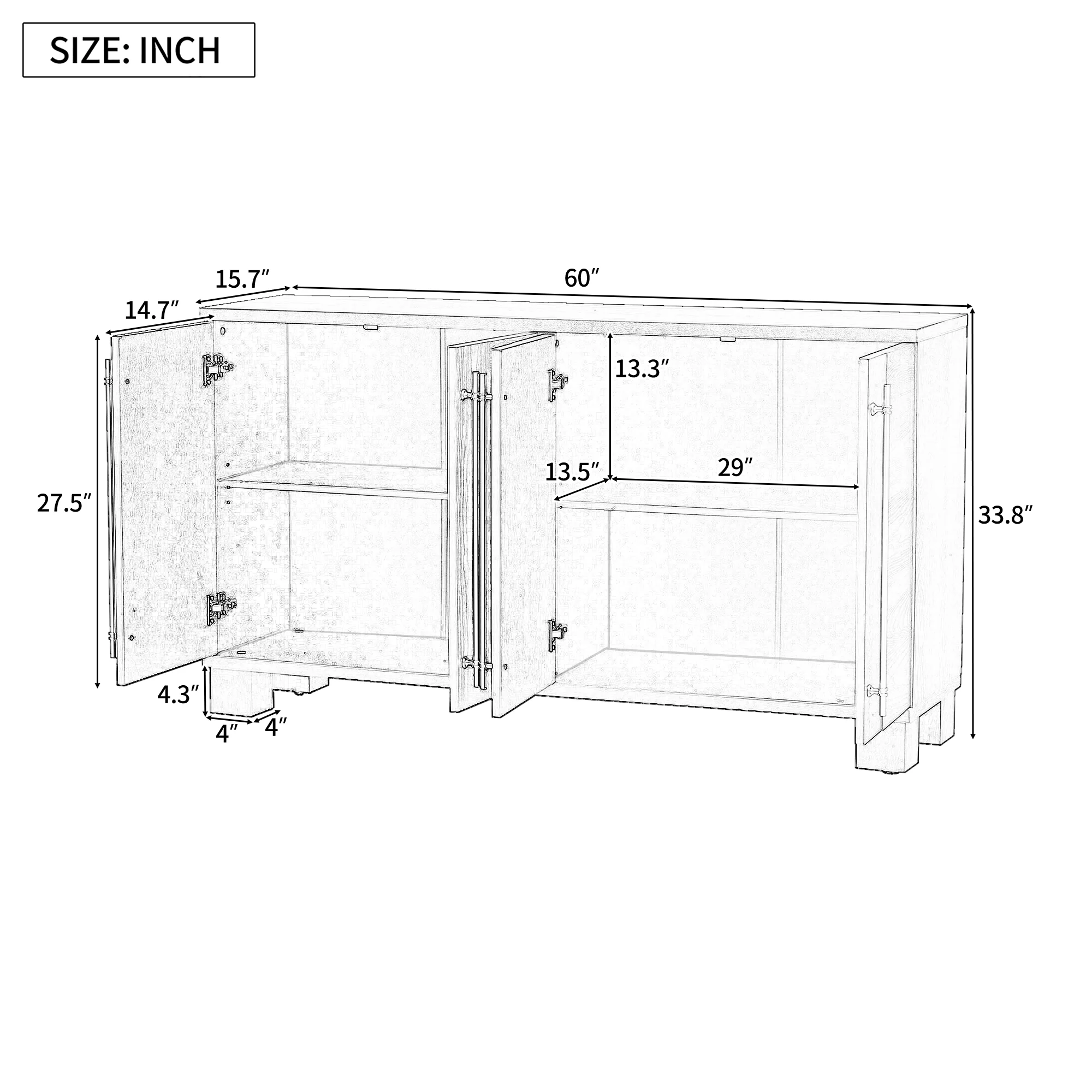 Sideboard Buffet Cabinet - Image 4