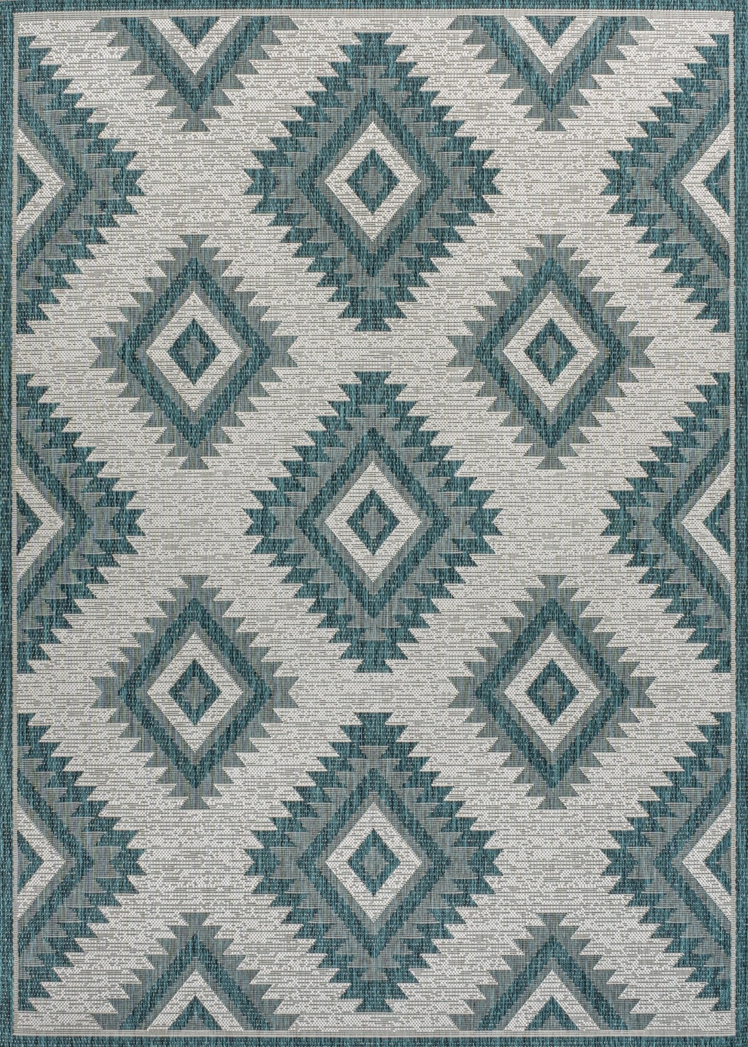 Lior Geometric Moroccan Diamond Indoor/Outdoor Runner Rug