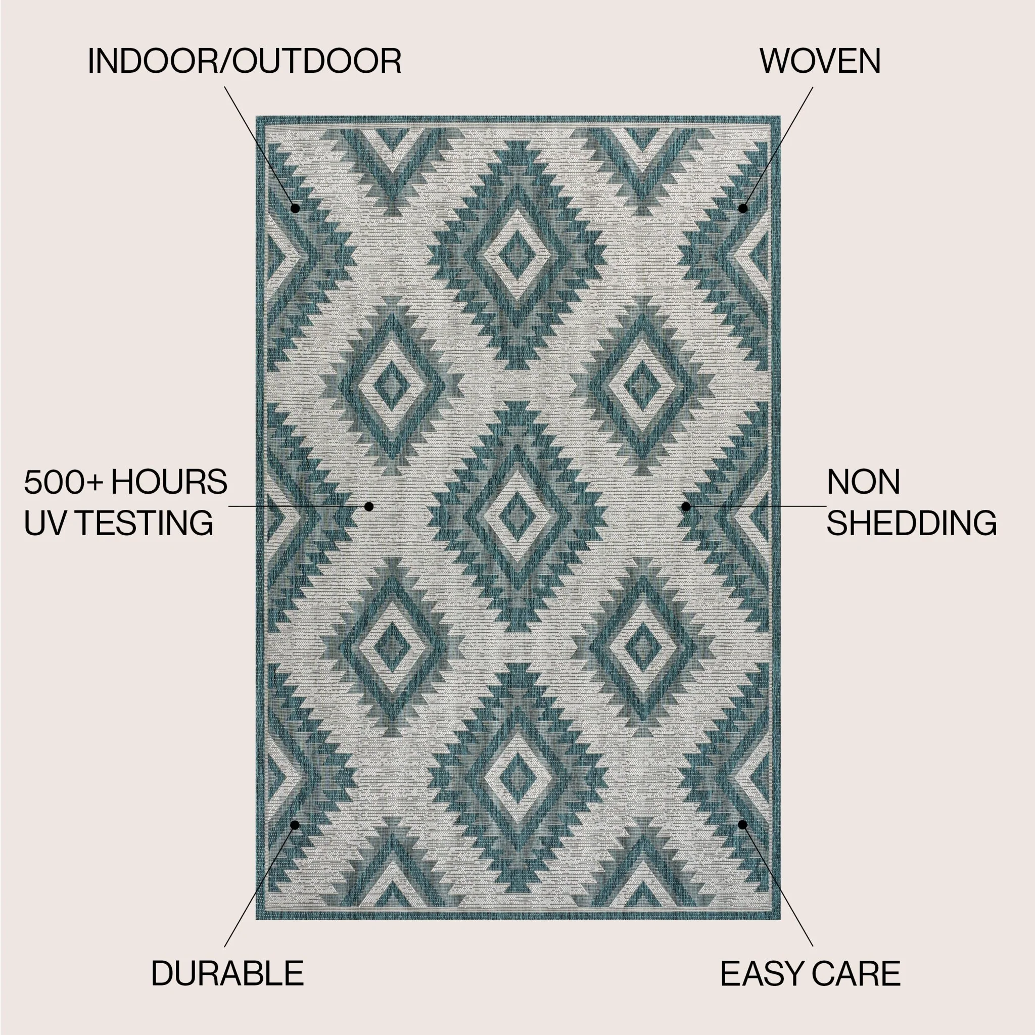 Lior Geometric Moroccan Diamond Indoor/Outdoor Runner Rug - Image 7