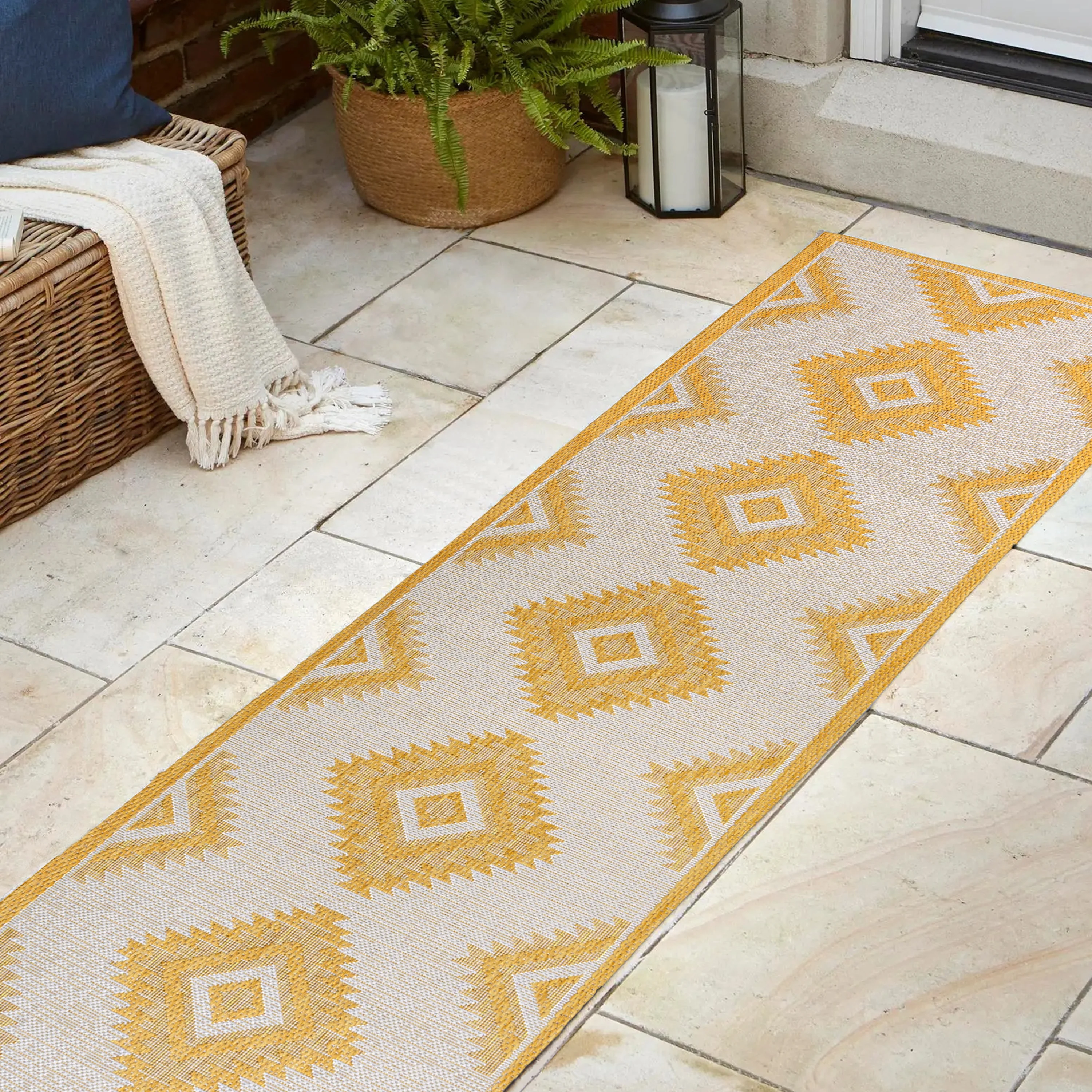 Lior Geometric Moroccan Diamond Indoor/Outdoor Runner Rug - Image 87