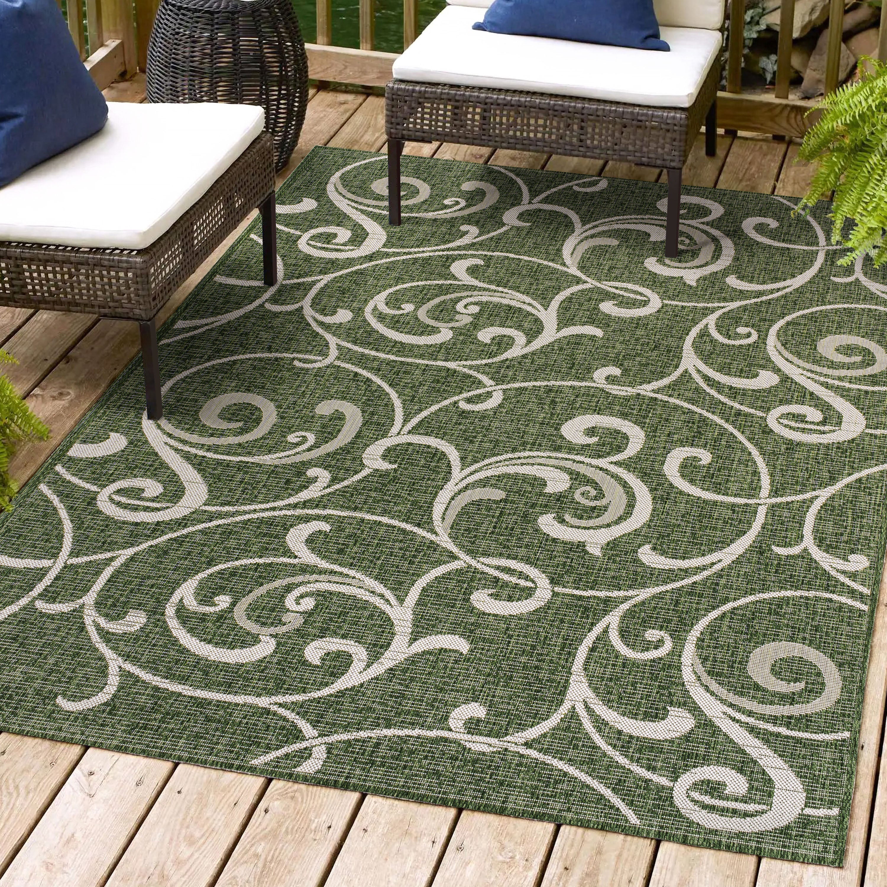 Maribel Traditional Classic All-Over Scroll Indoor/Outdoor Area Rug - Image 13
