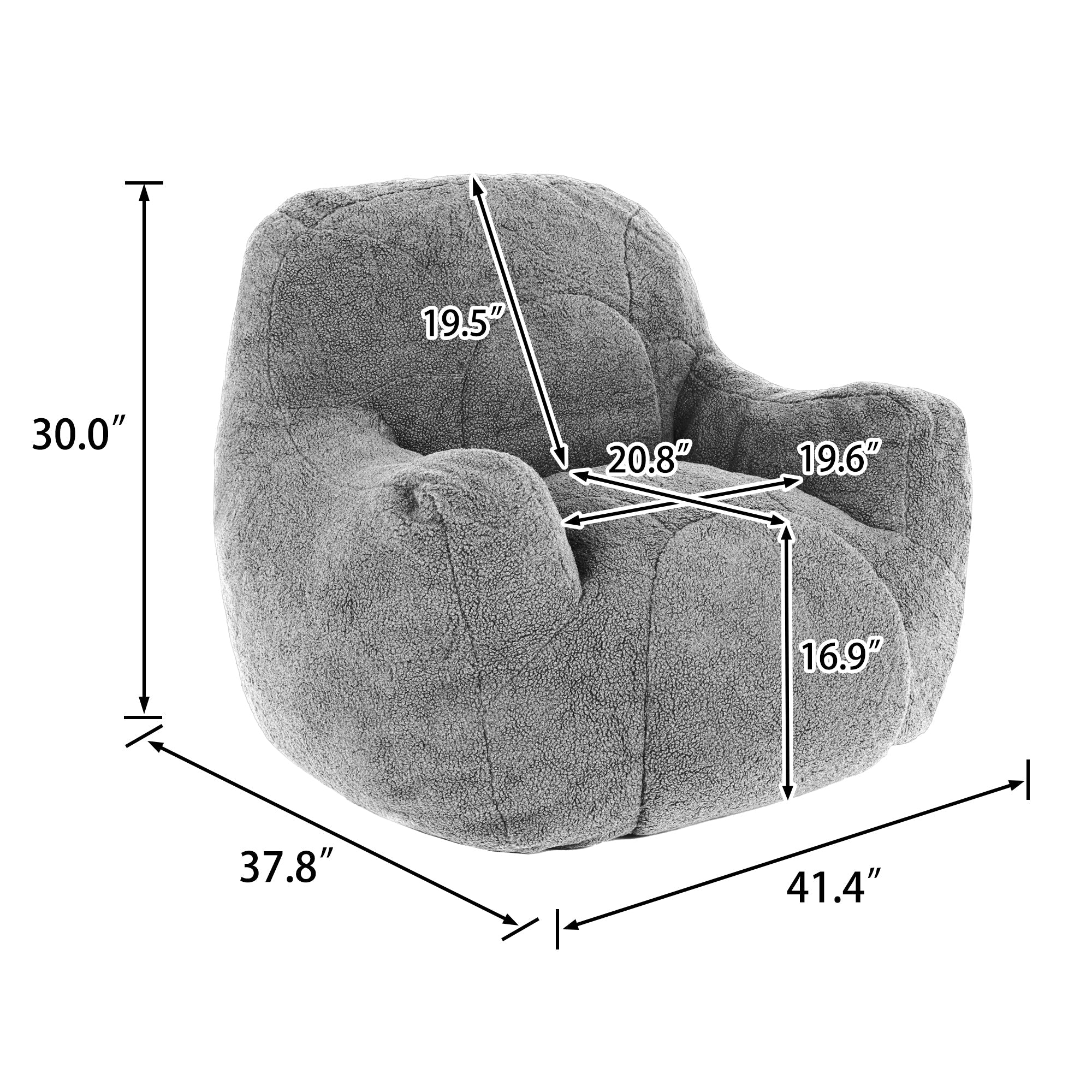 Tufted Memory Foam Bean Bag Chair - Image 53