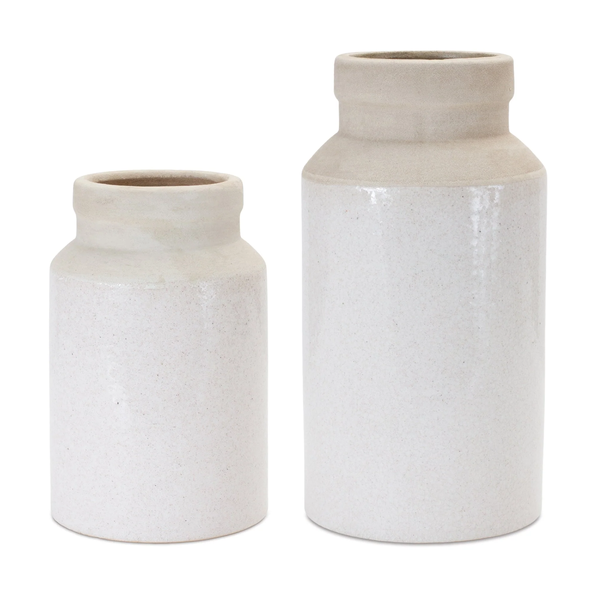 Two Tone Stoneware Vase, Set of 2
