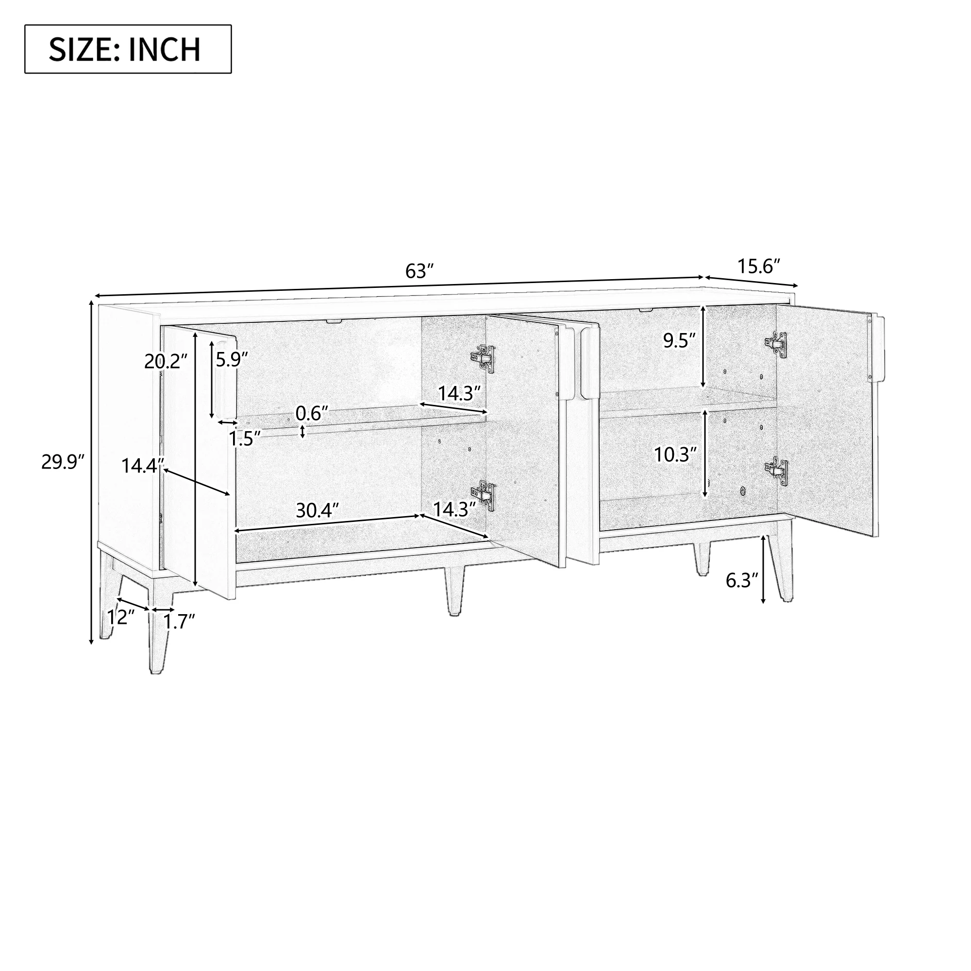 Wooden Storage Sideboard - Image 15