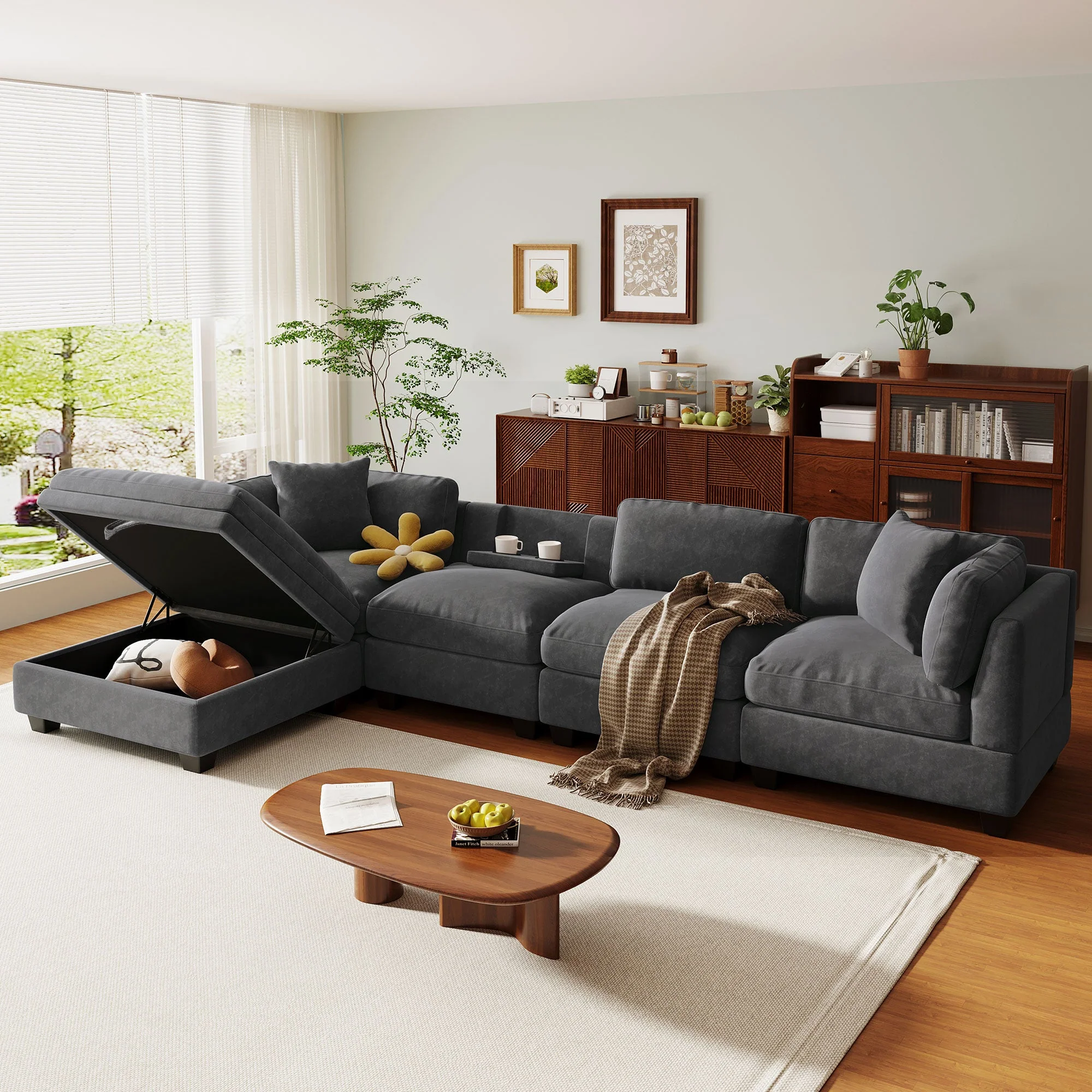 Modular Sofa with Storage Ottoman - Image 2